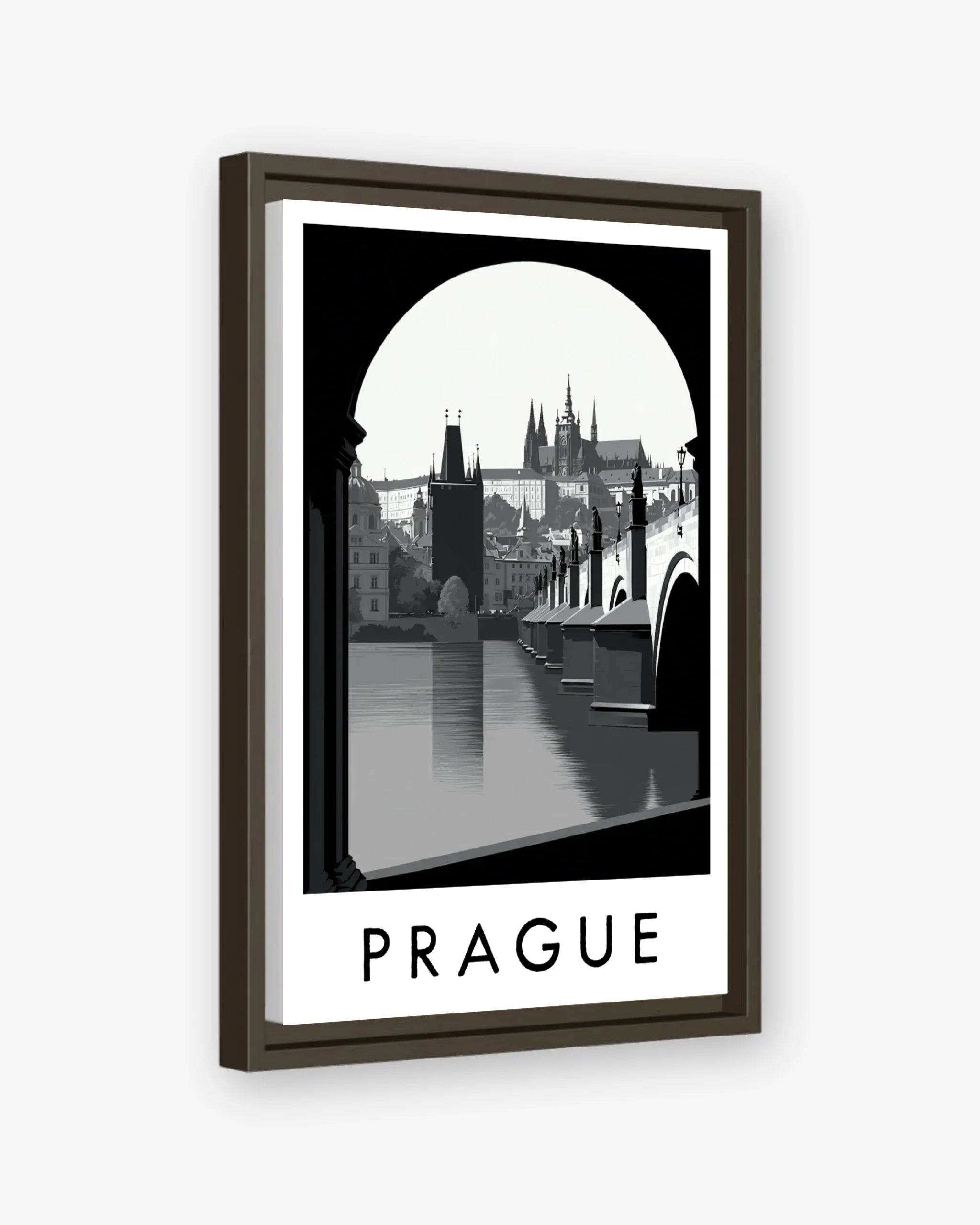 Prague espresso frame canvas