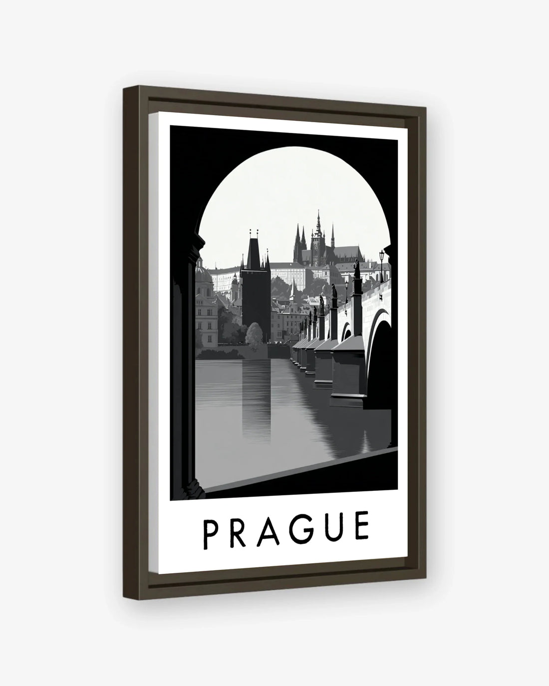 Prague espresso frame canvas