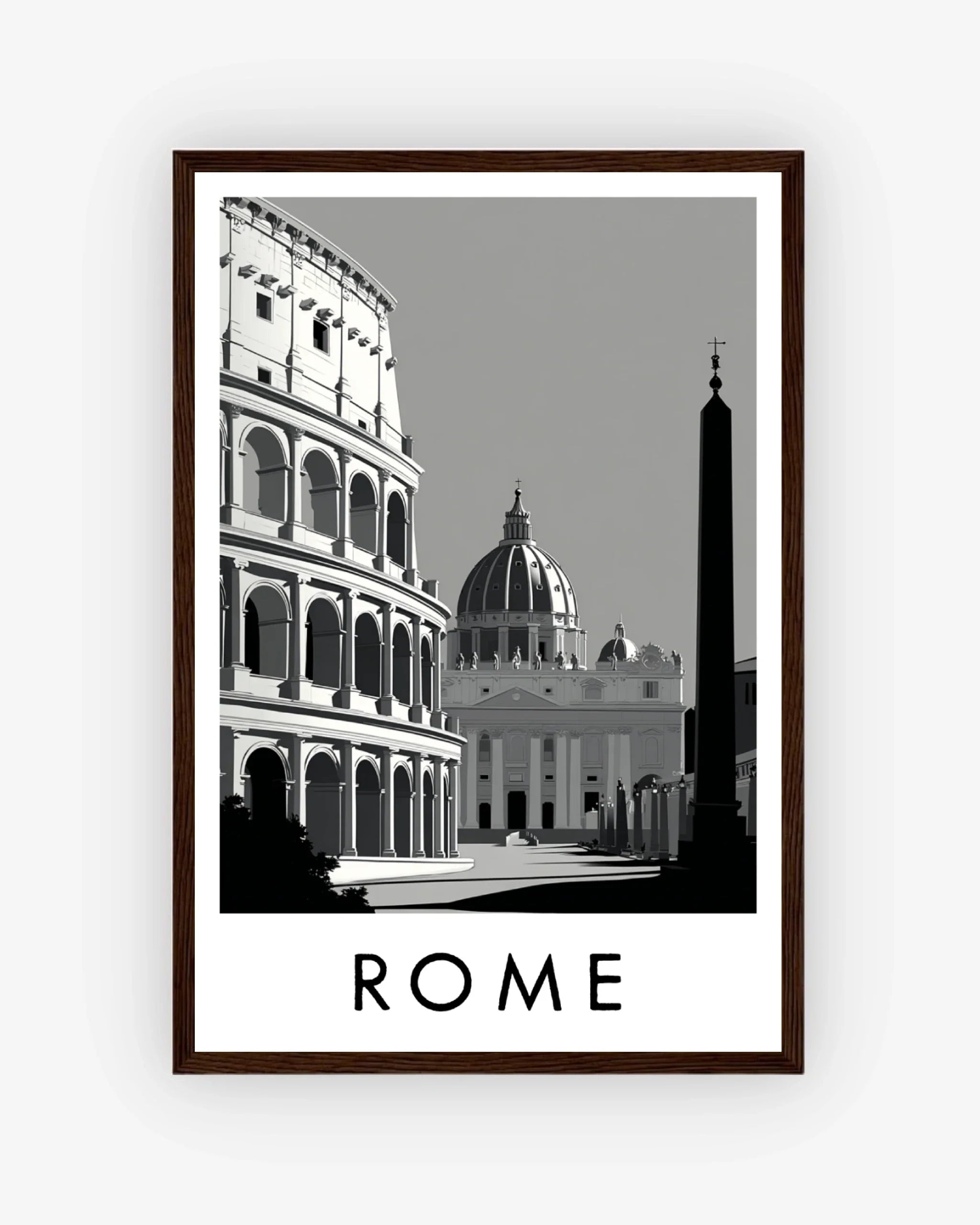 Rome dark wood frame poster