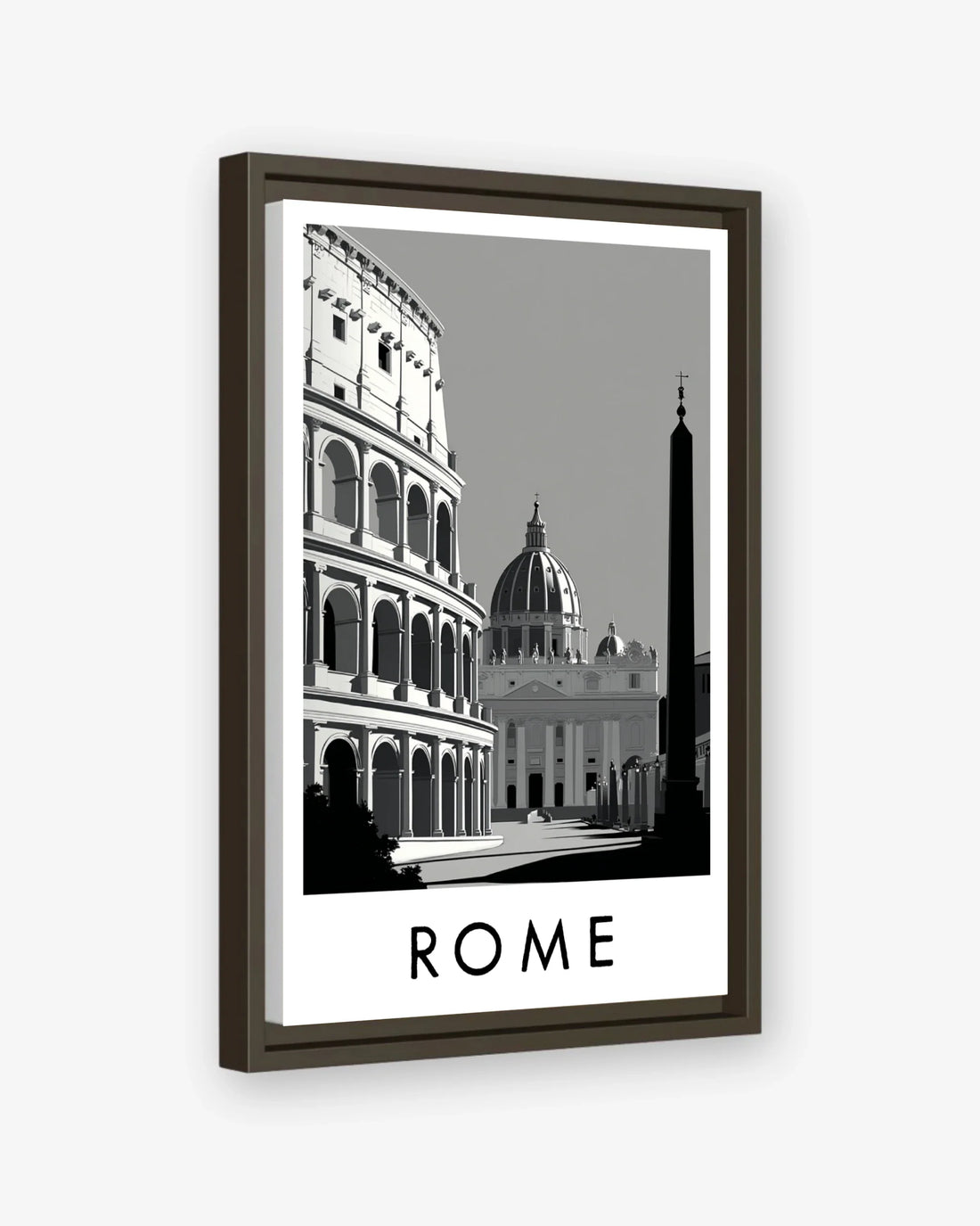 Rome espresso frame canvas