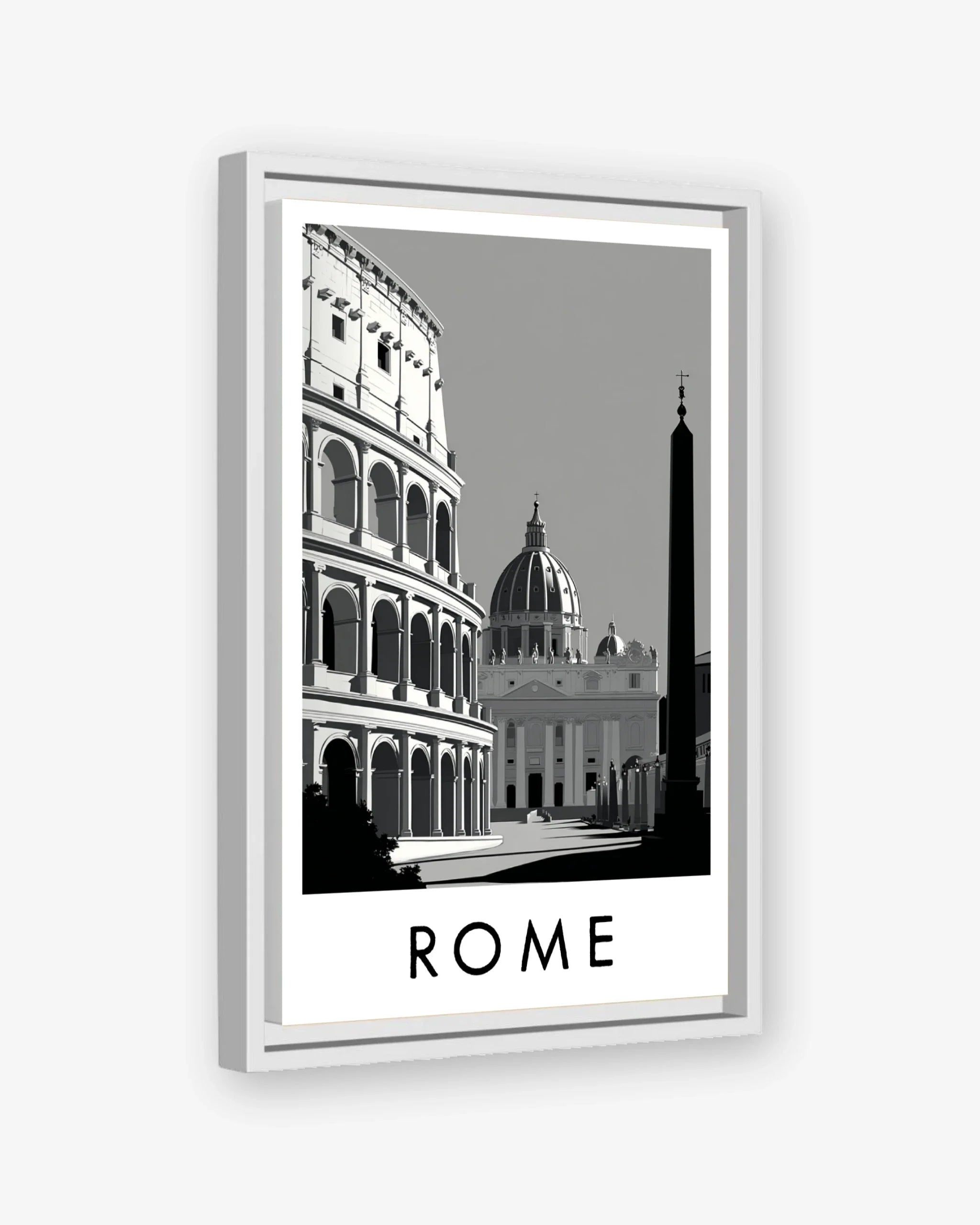 Rome white frame canvas