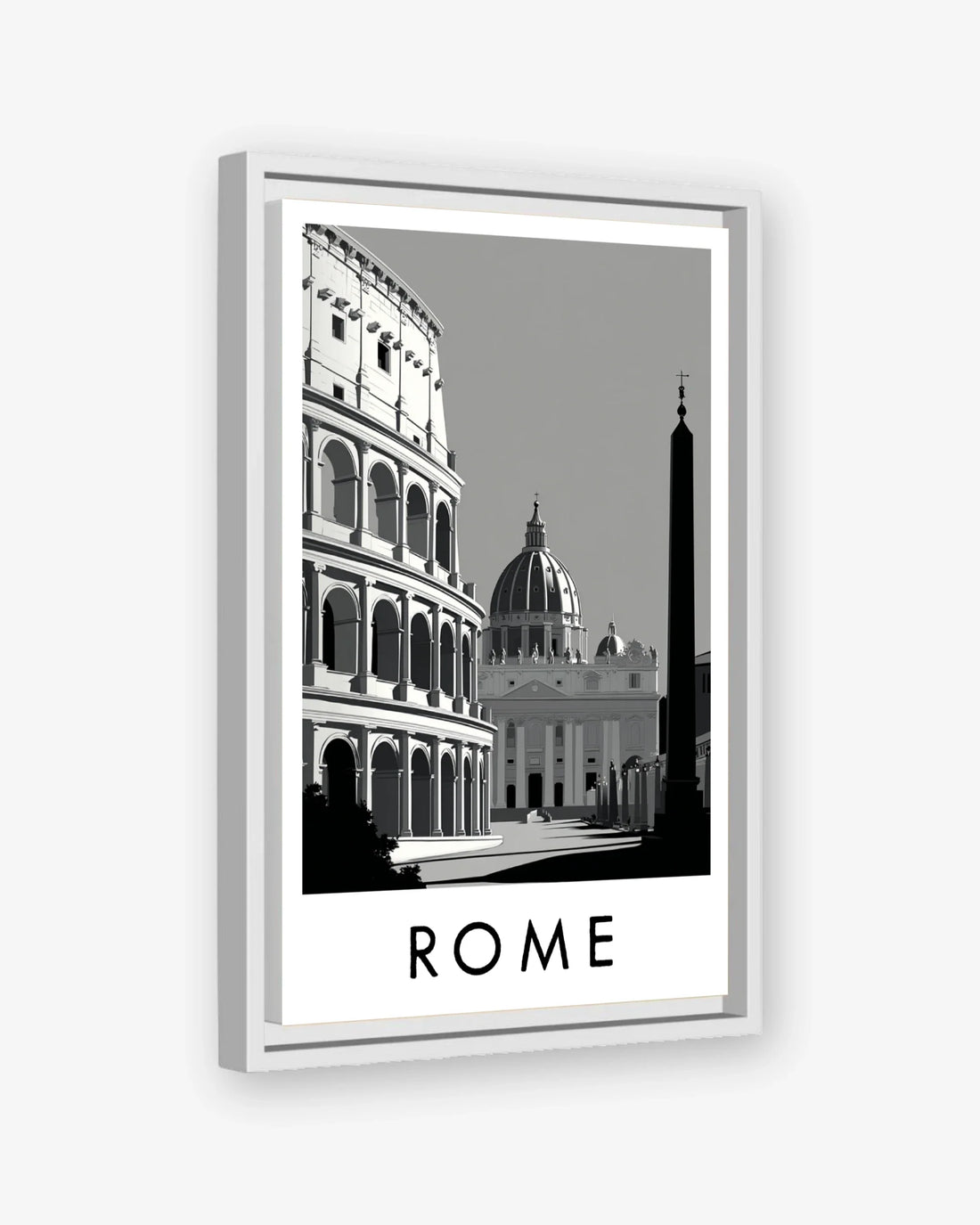 Rome white frame canvas