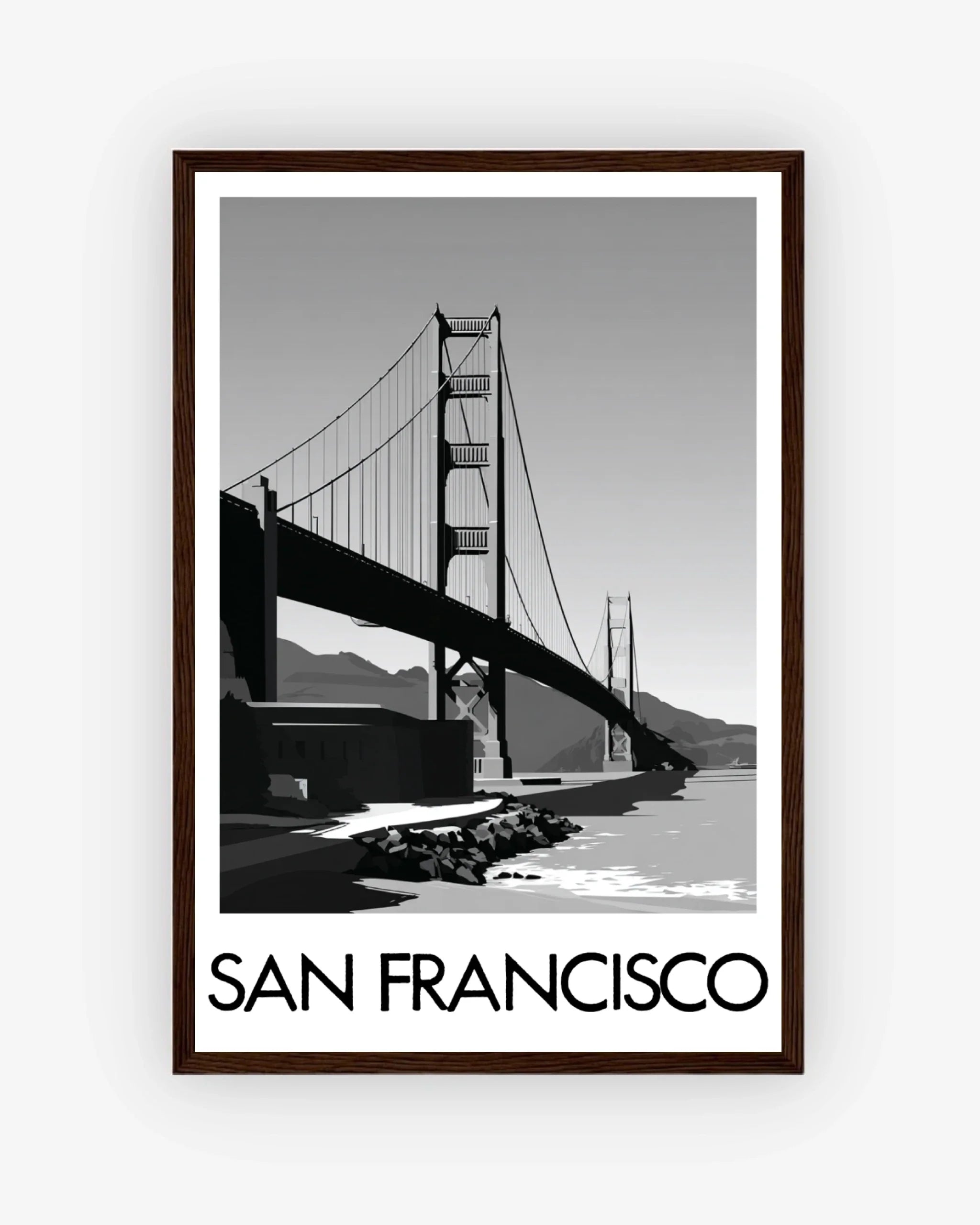 San Francisco dark wood frame poster