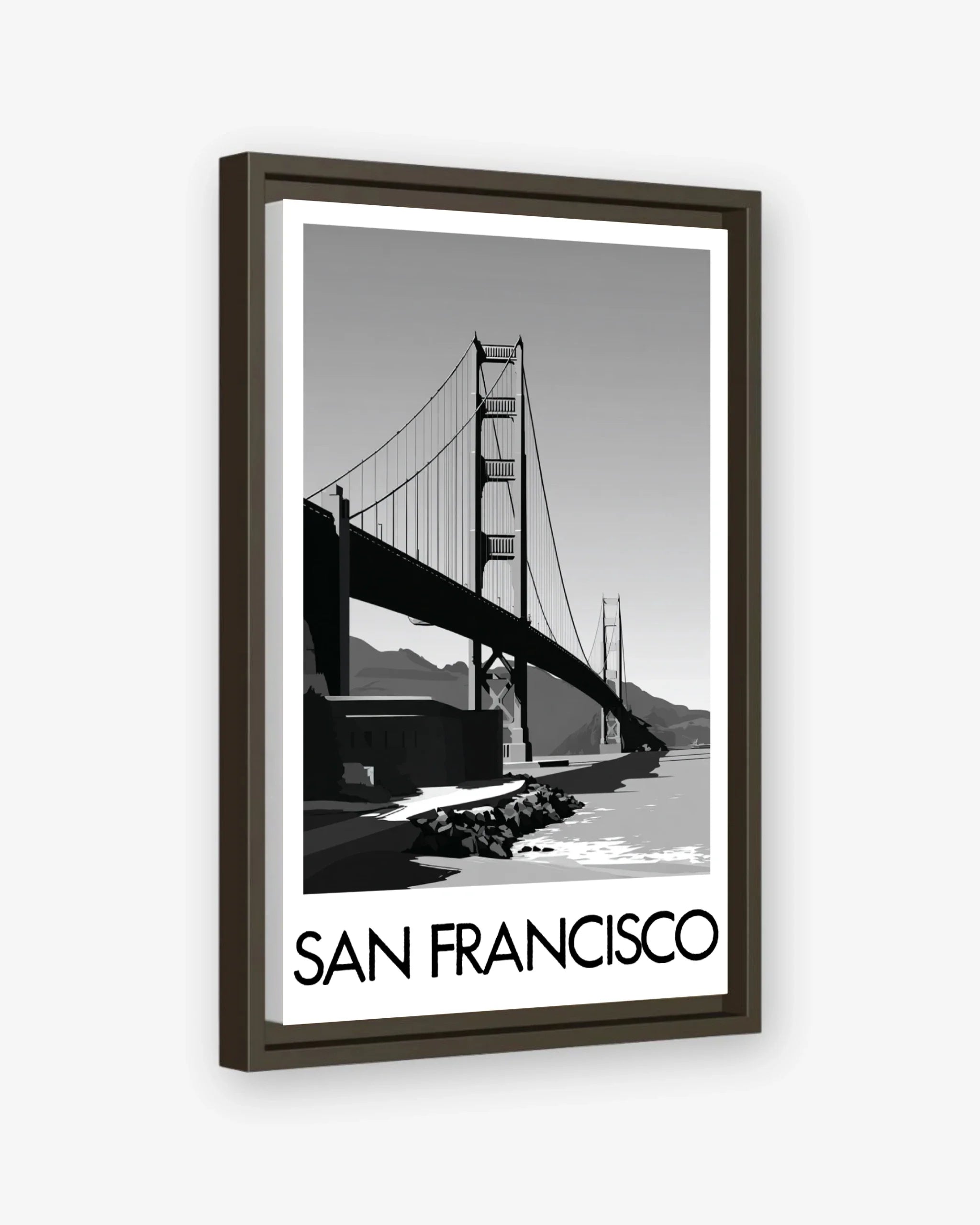 San Francisco espresso frame canvas