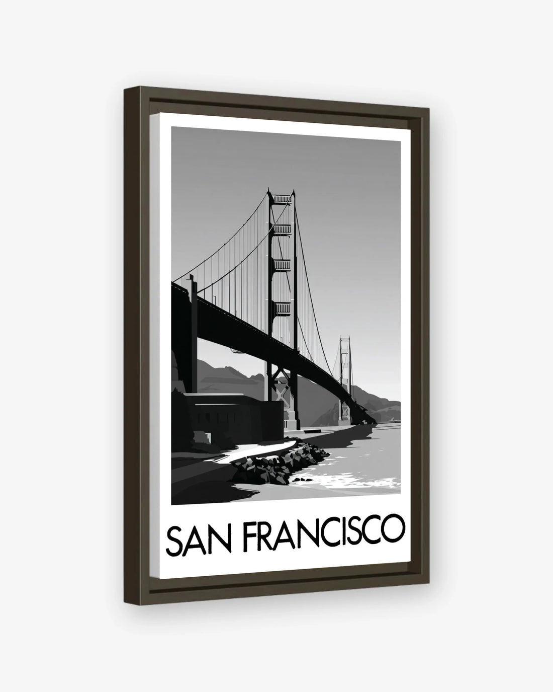 San Francisco espresso frame canvas