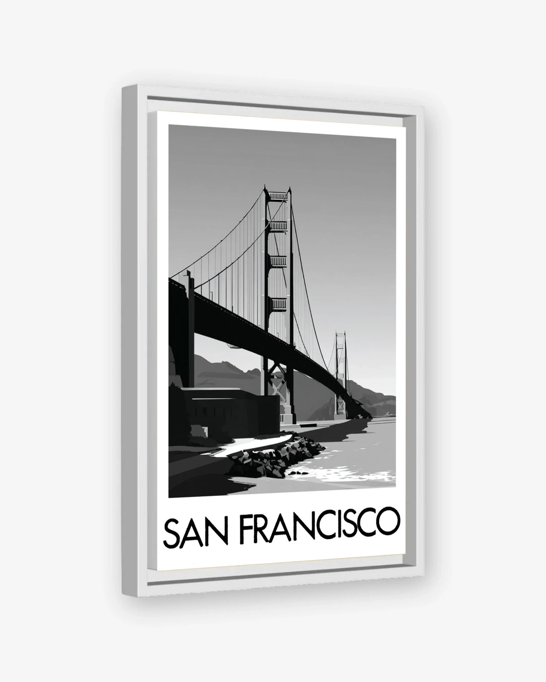 San Francisco white frame canvas