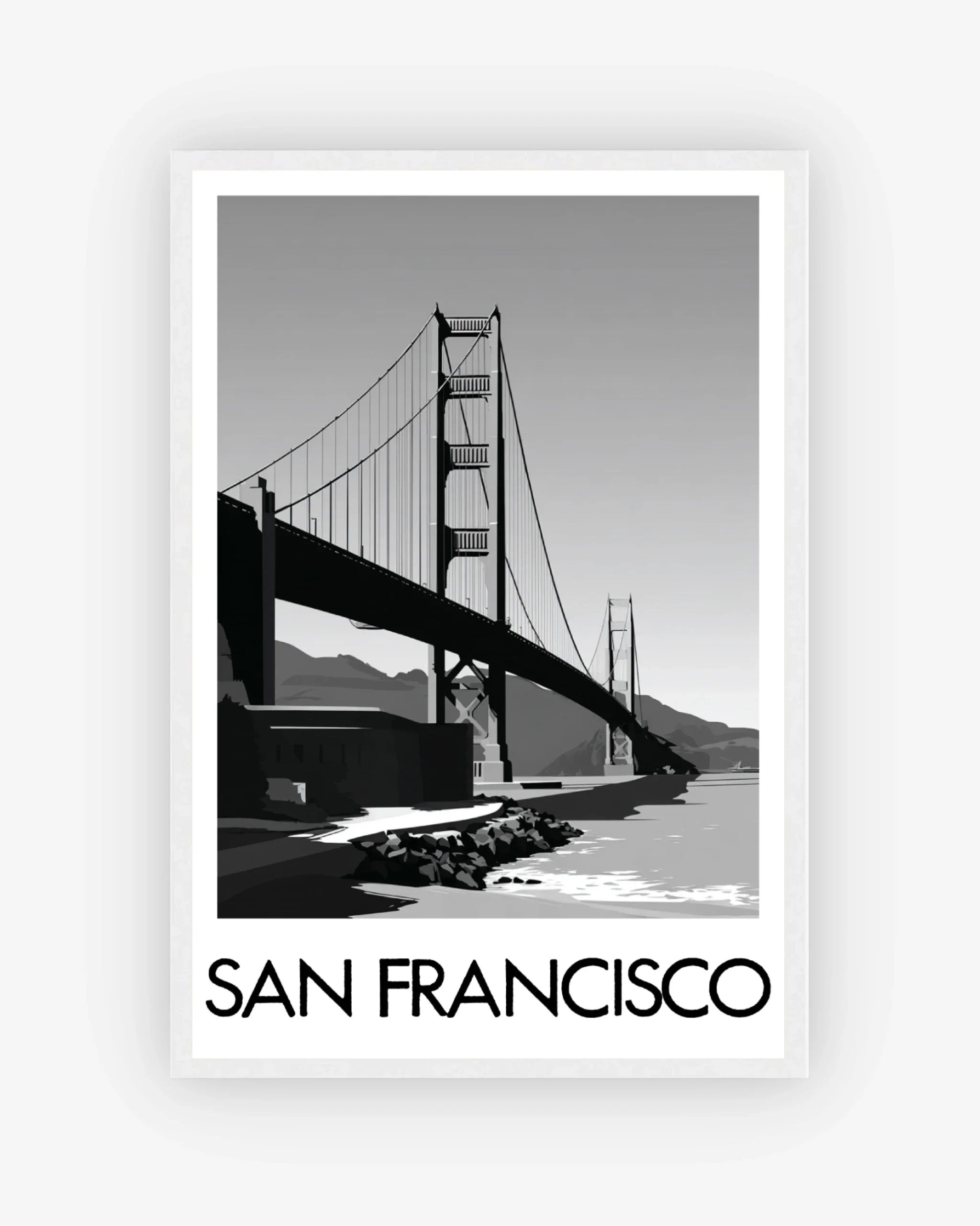 San Francisco white frame poster
