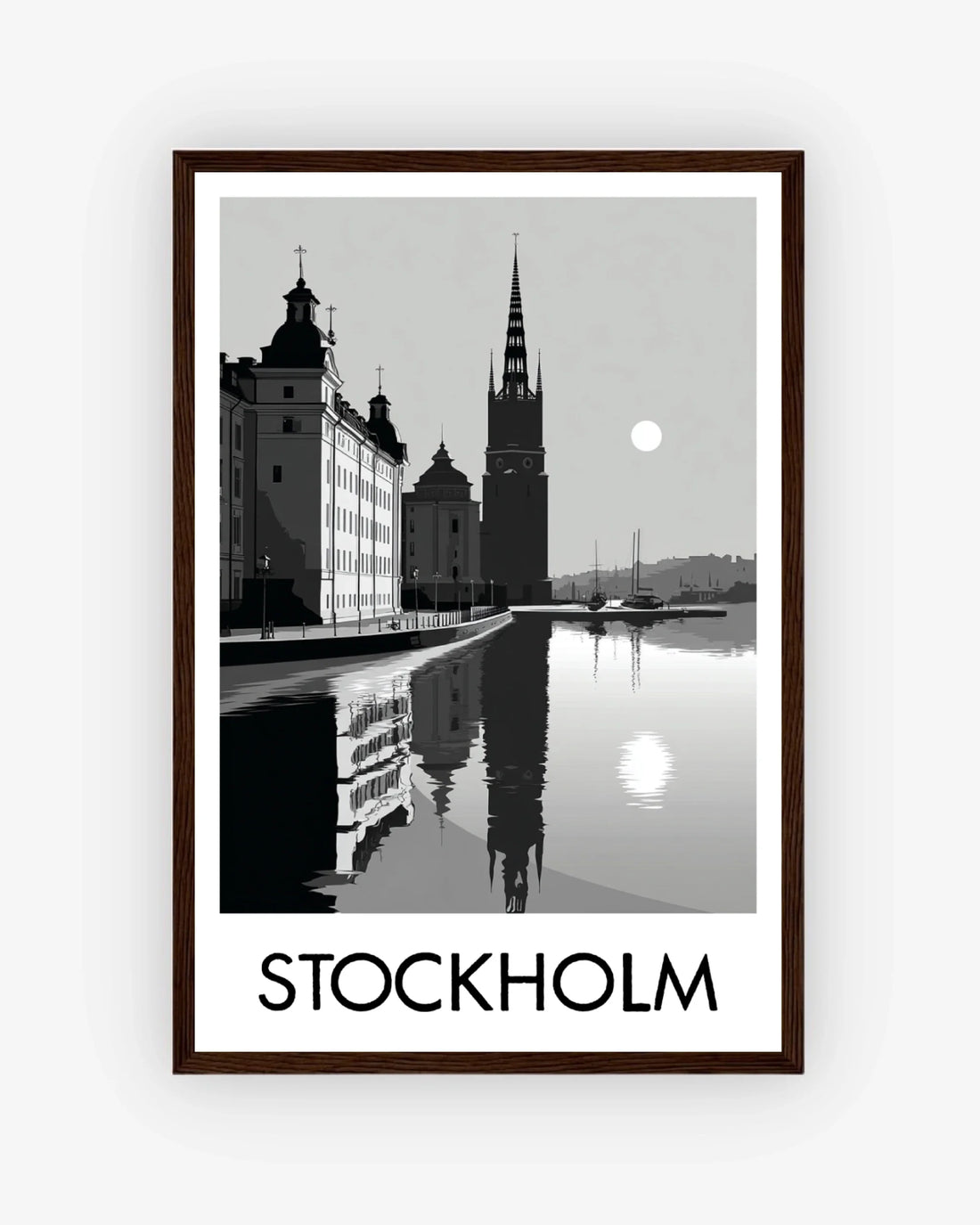 Stockholm dark wood frame poster