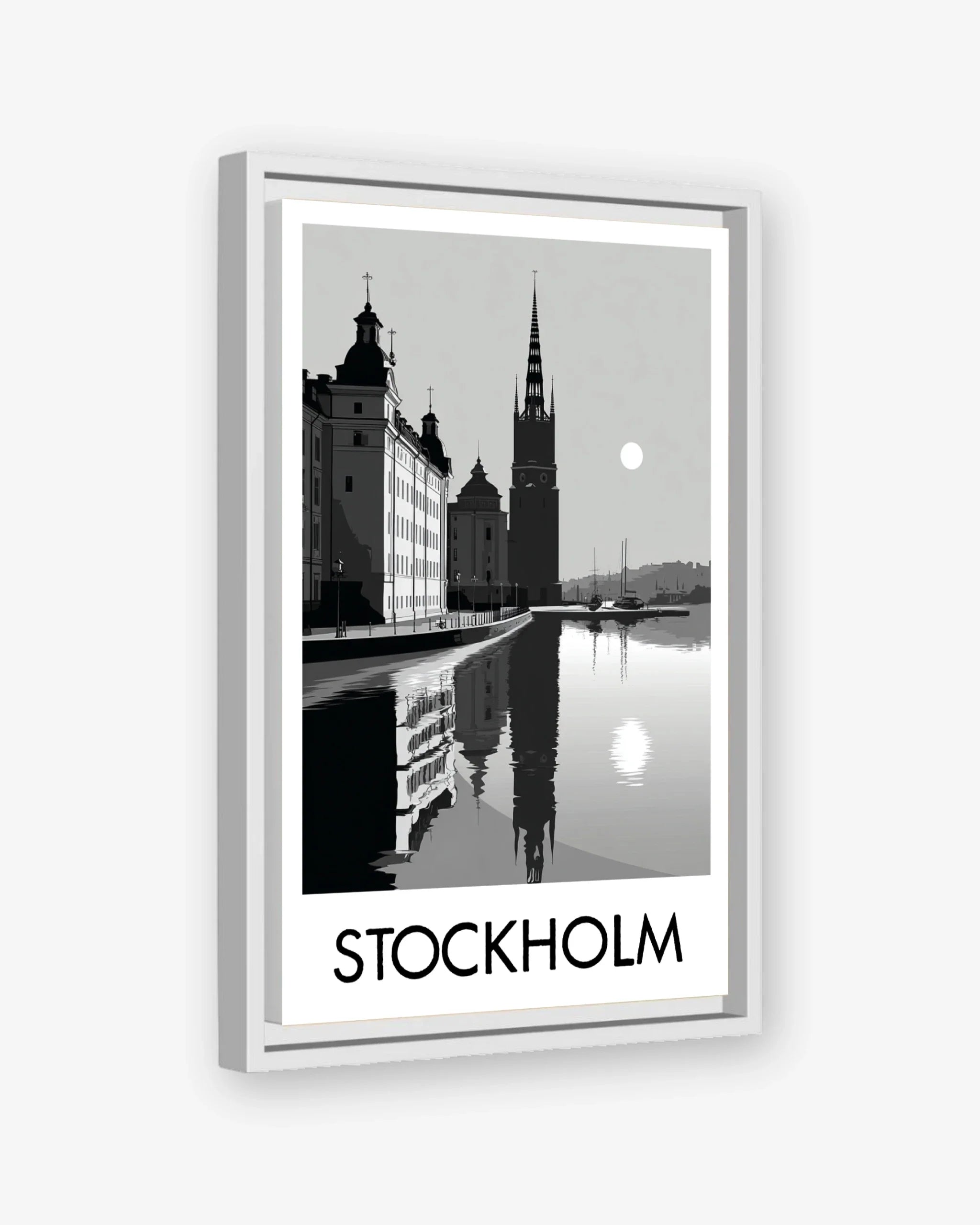 Stockholm white frame canvas