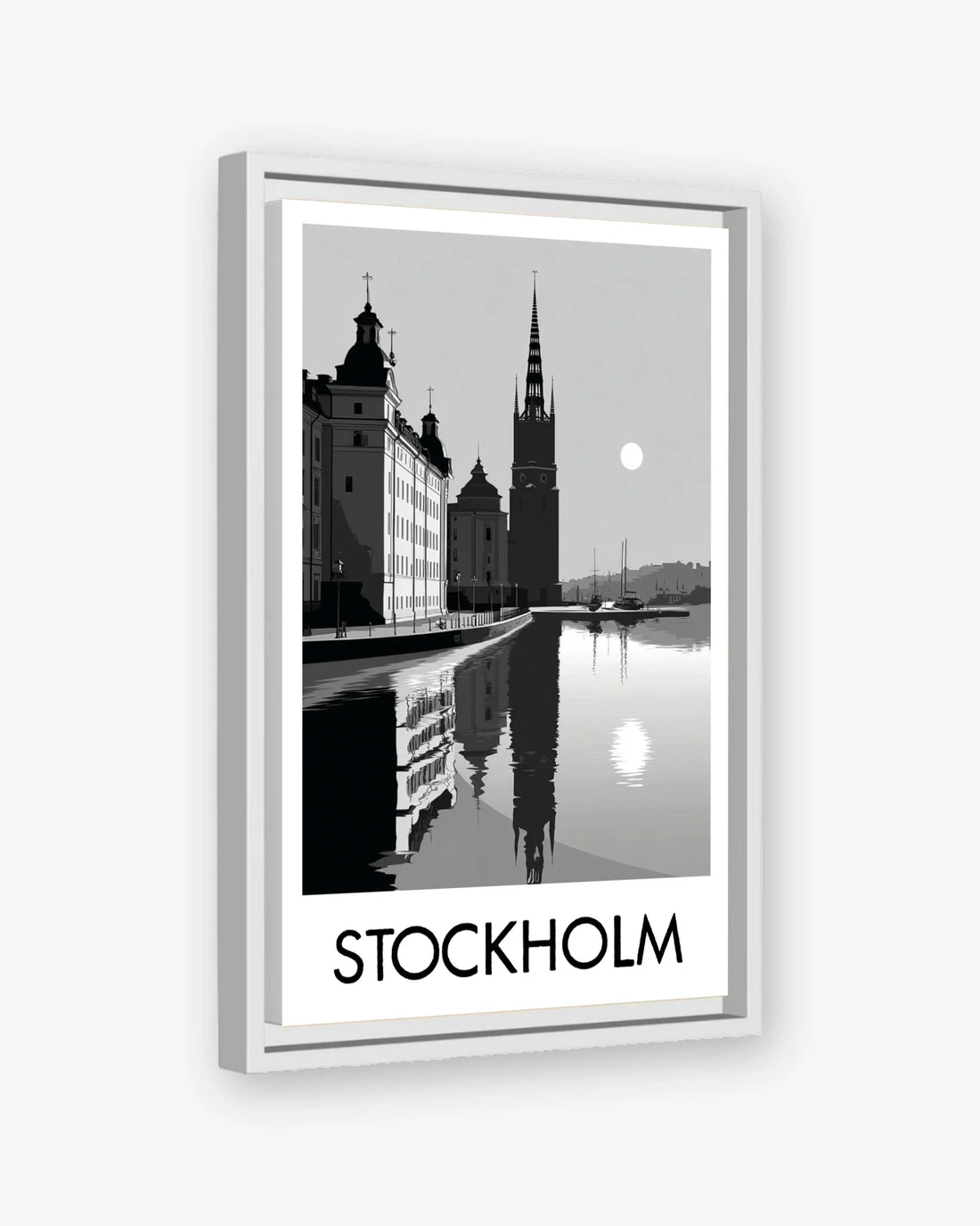 Stockholm white frame canvas