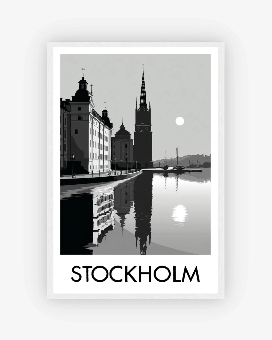 Stockholm white frame poster