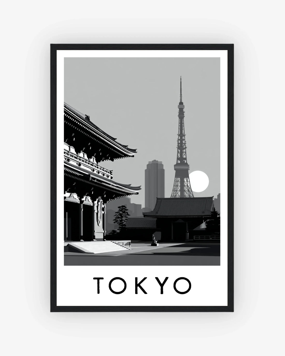 Tokyo black frame poster