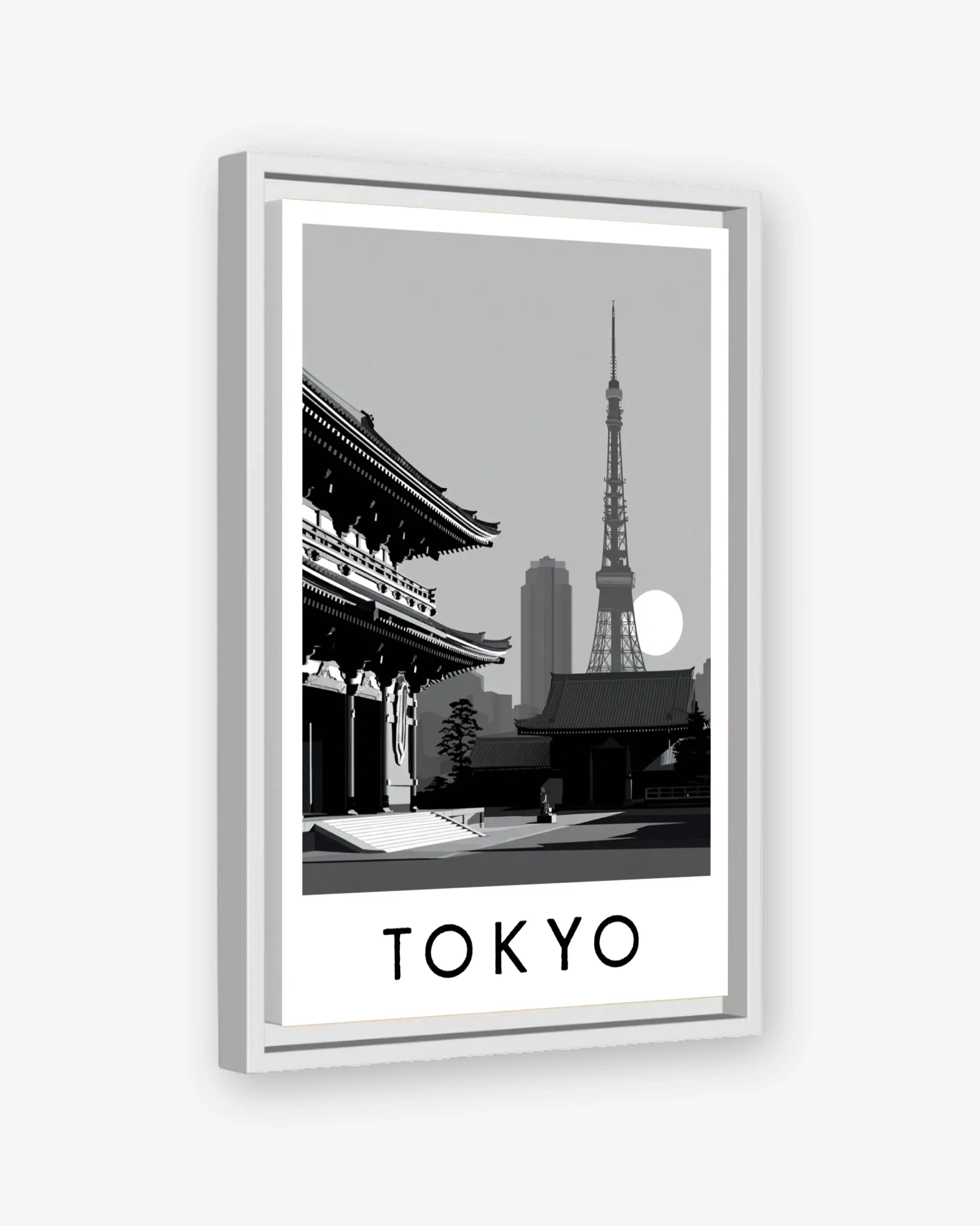 Tokyo white frame canvas