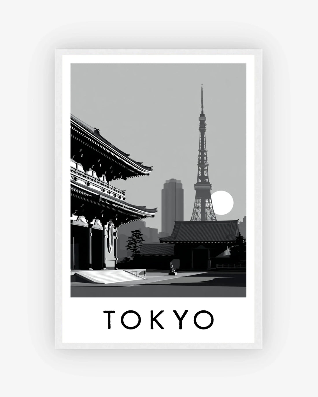 Tokyo white frame poster