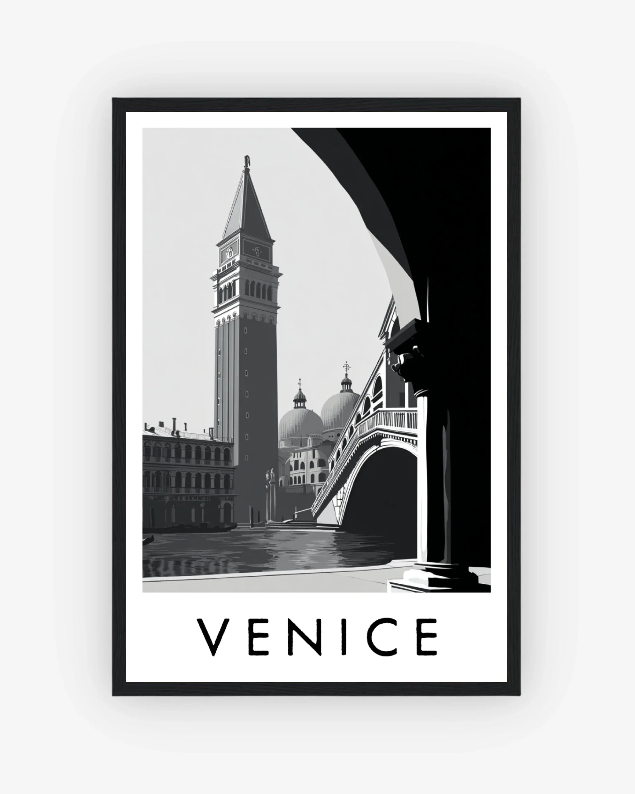 Venice black frame poster