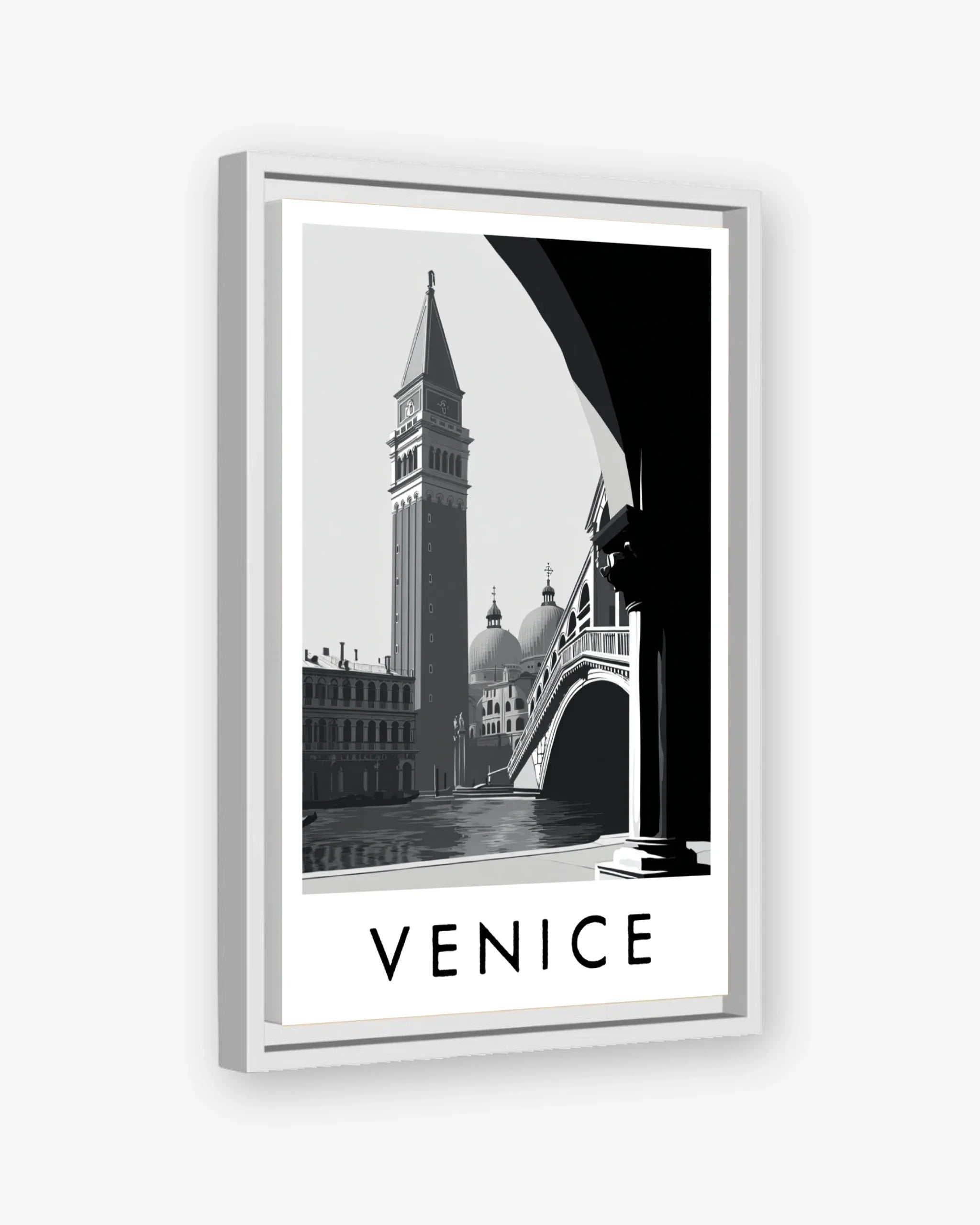 Venice white frame canvas