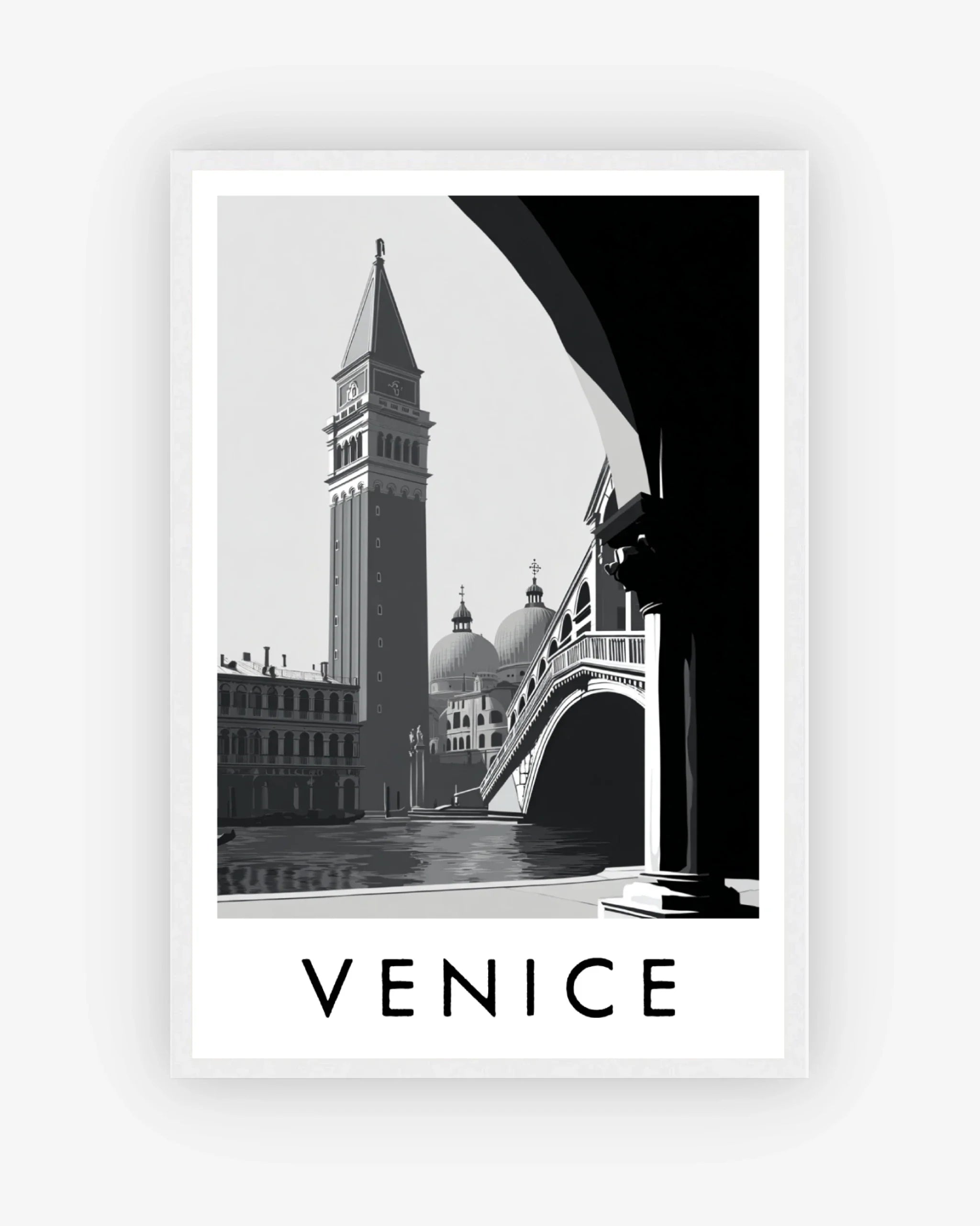 Venice white frame poster