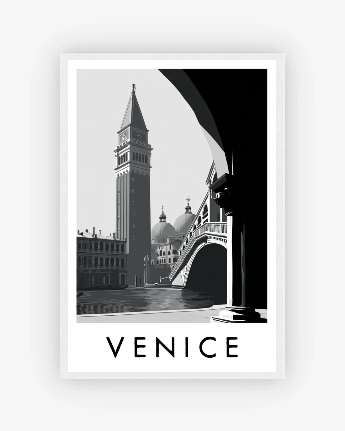 Venice white frame poster