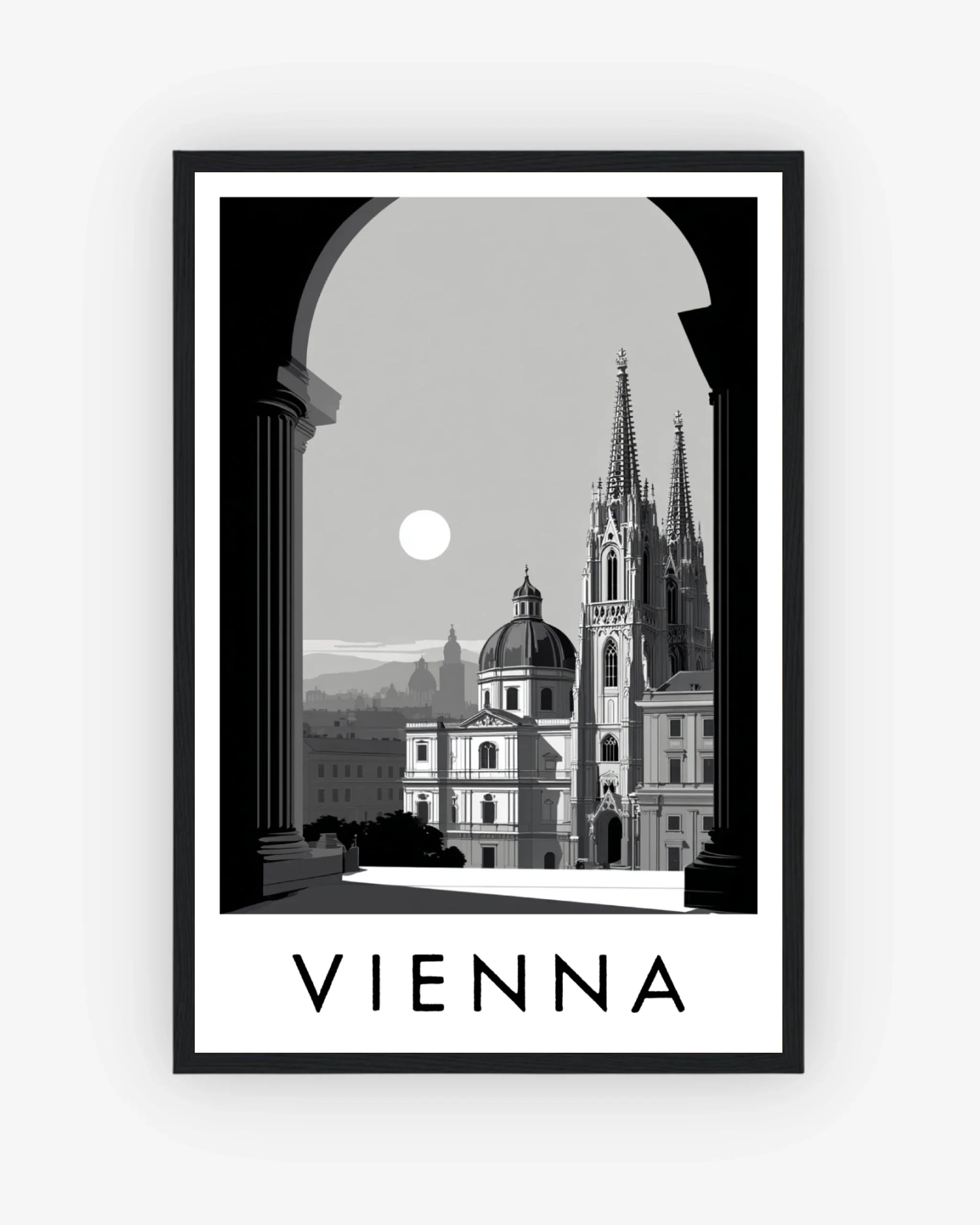 Vienna black frame poster