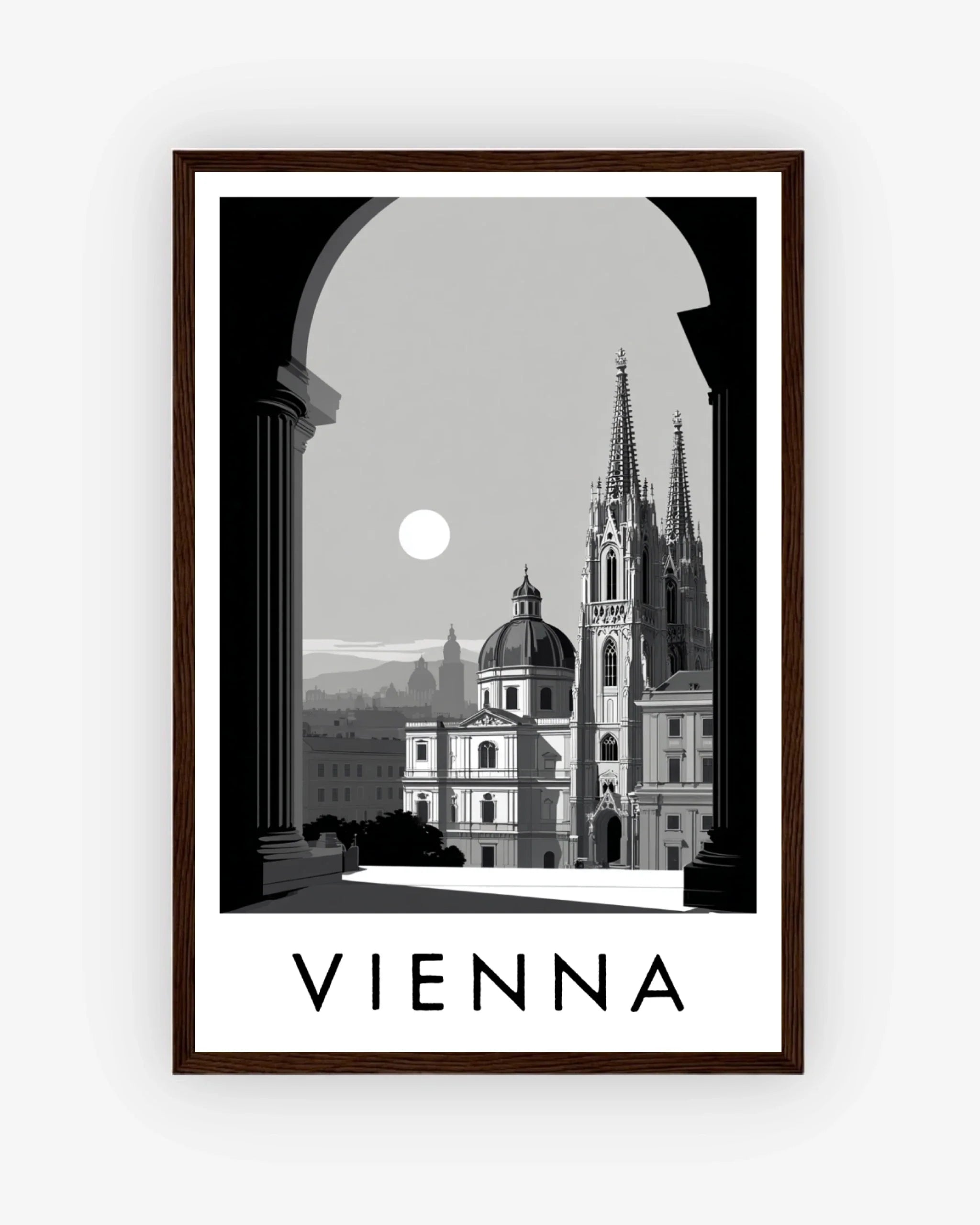 Vienna dark wood frame poster