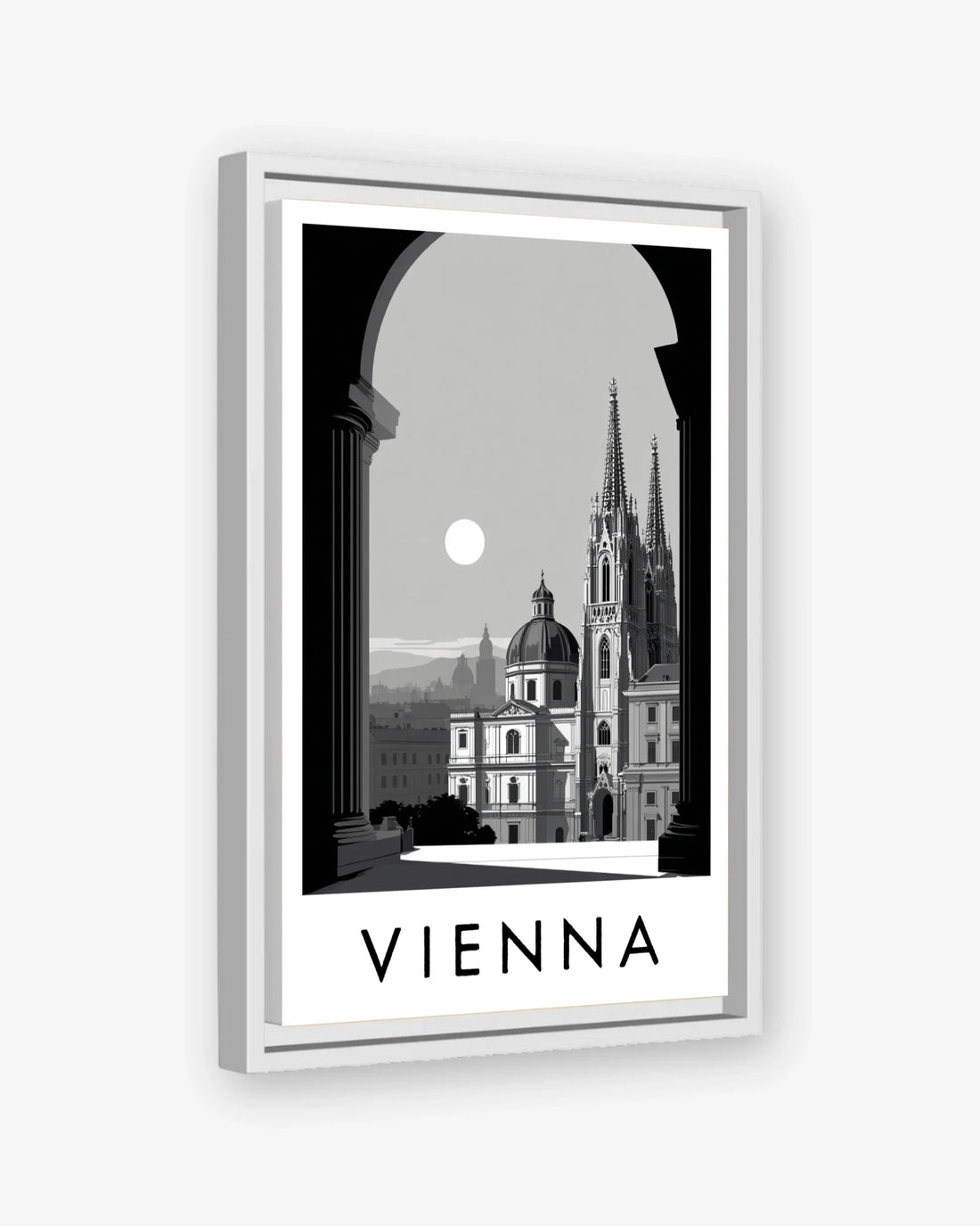 Vienna white frame canvas