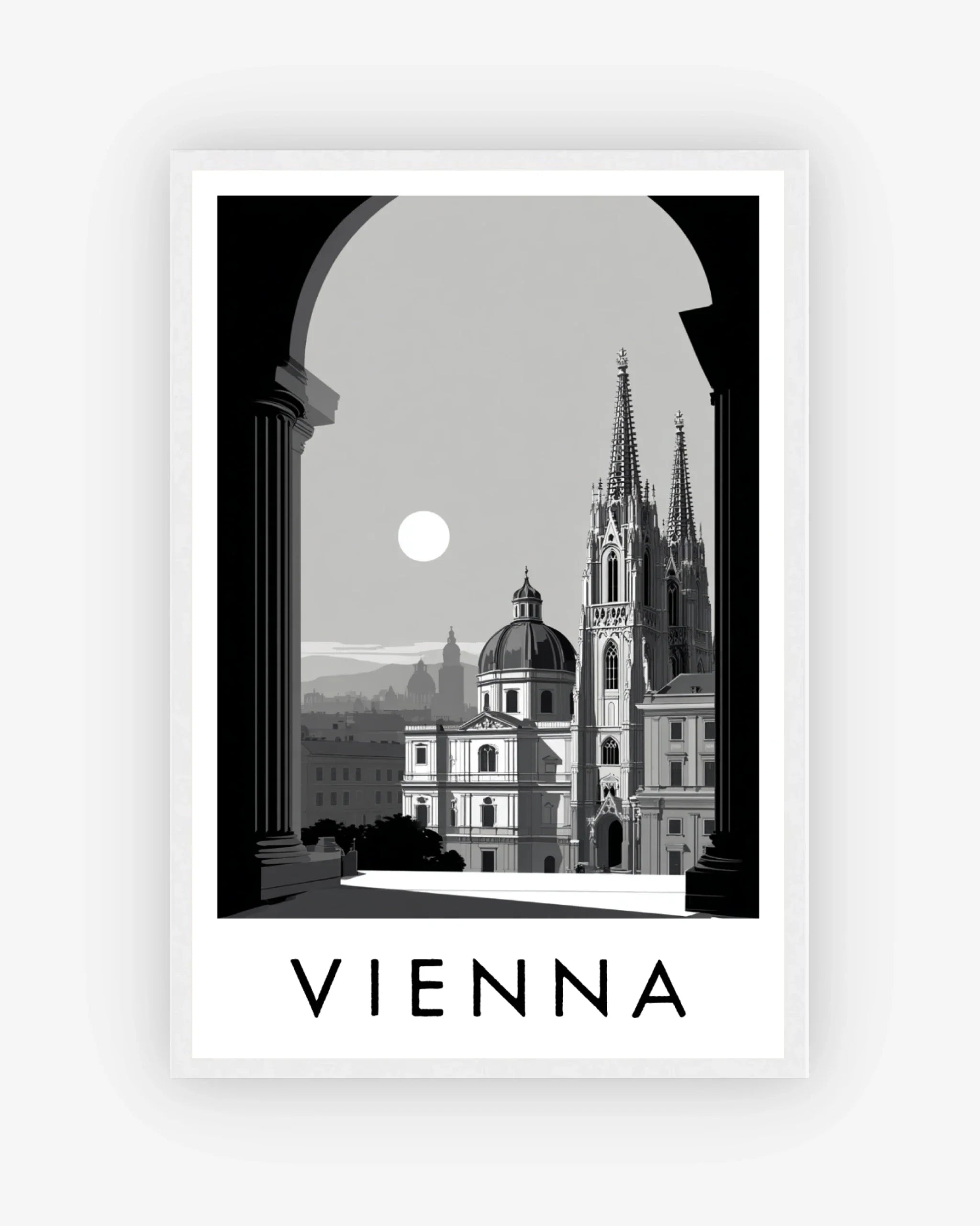 Vienna white frame poster