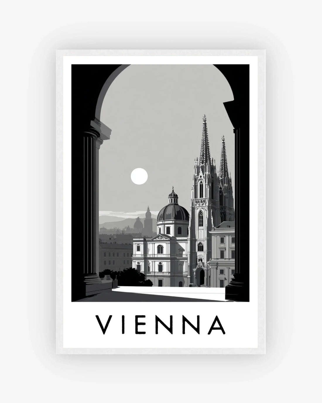 Vienna white frame poster