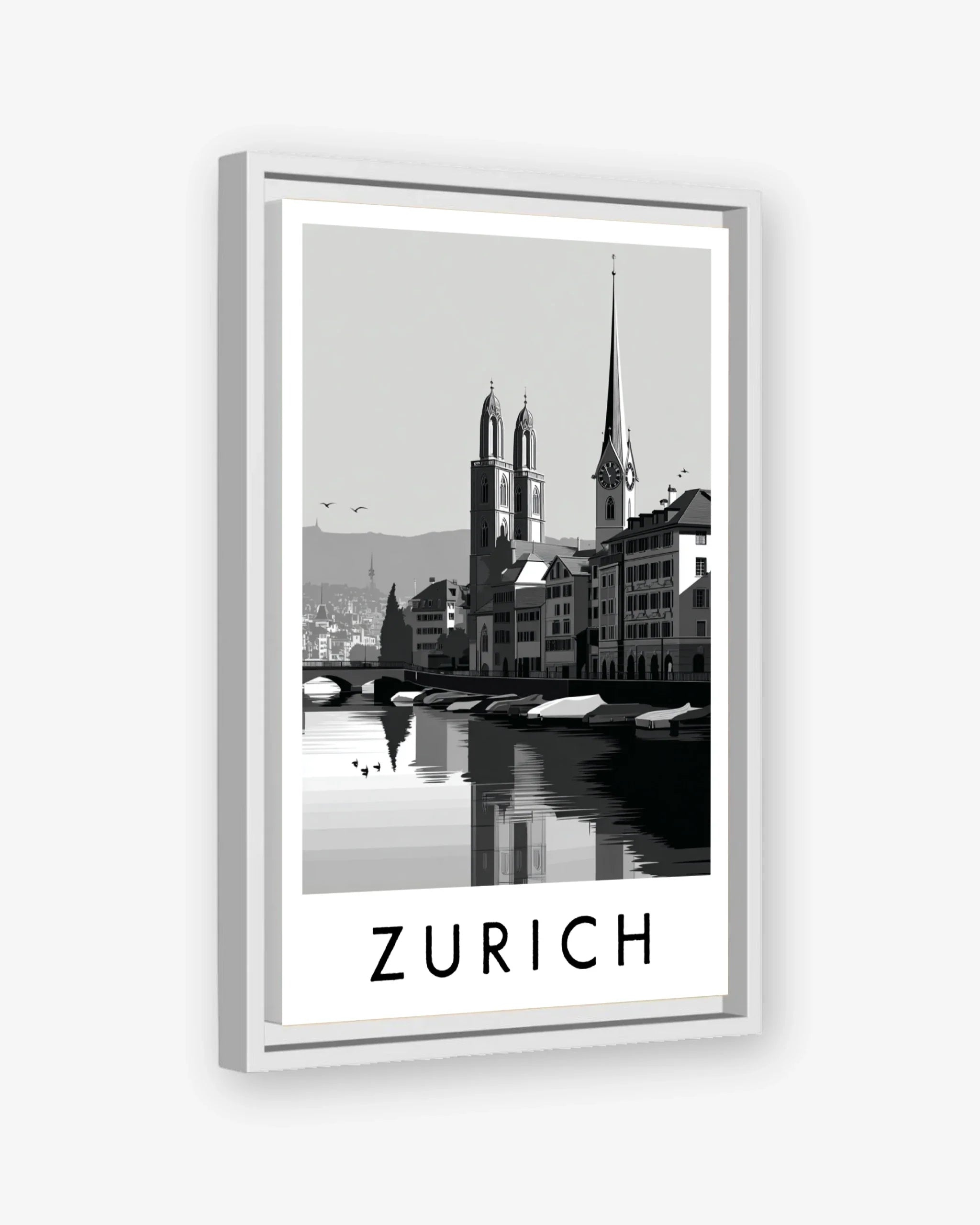 Zurich white frame canvas