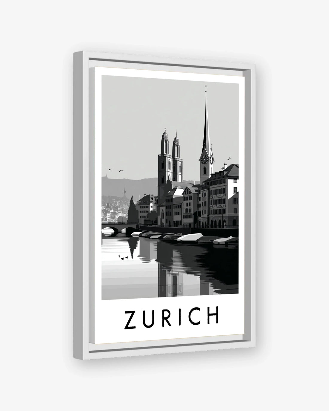 Zurich white frame canvas