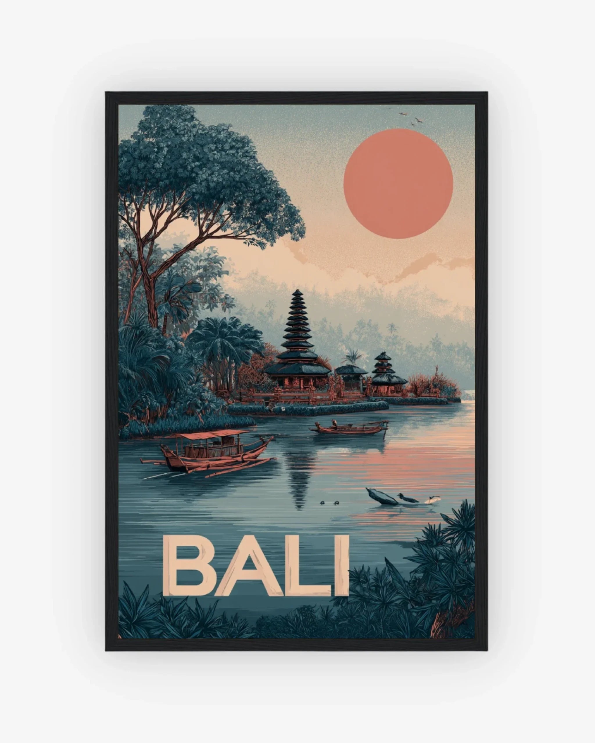 Bali, Indonesia Poster Black Frame Nomad Haus