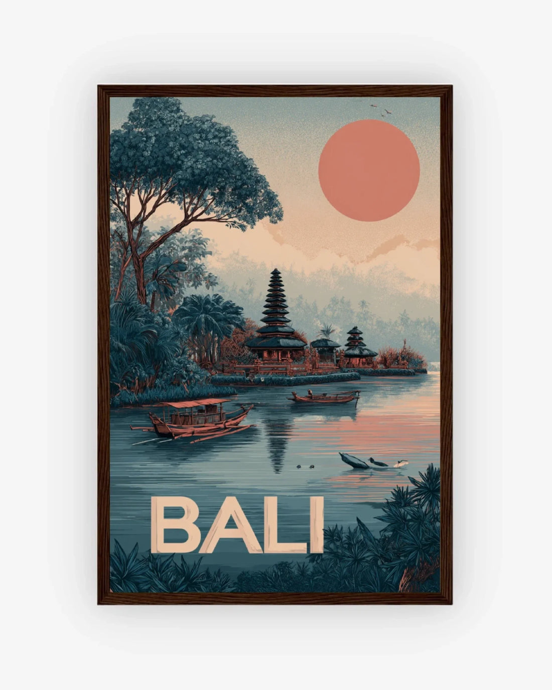 Bali, Indonesia Poster Dark Wood Frame Nomad Haus