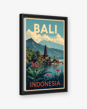 Bali Ulun Danu, Indonesia Canvas Black Frame Nomad Haus