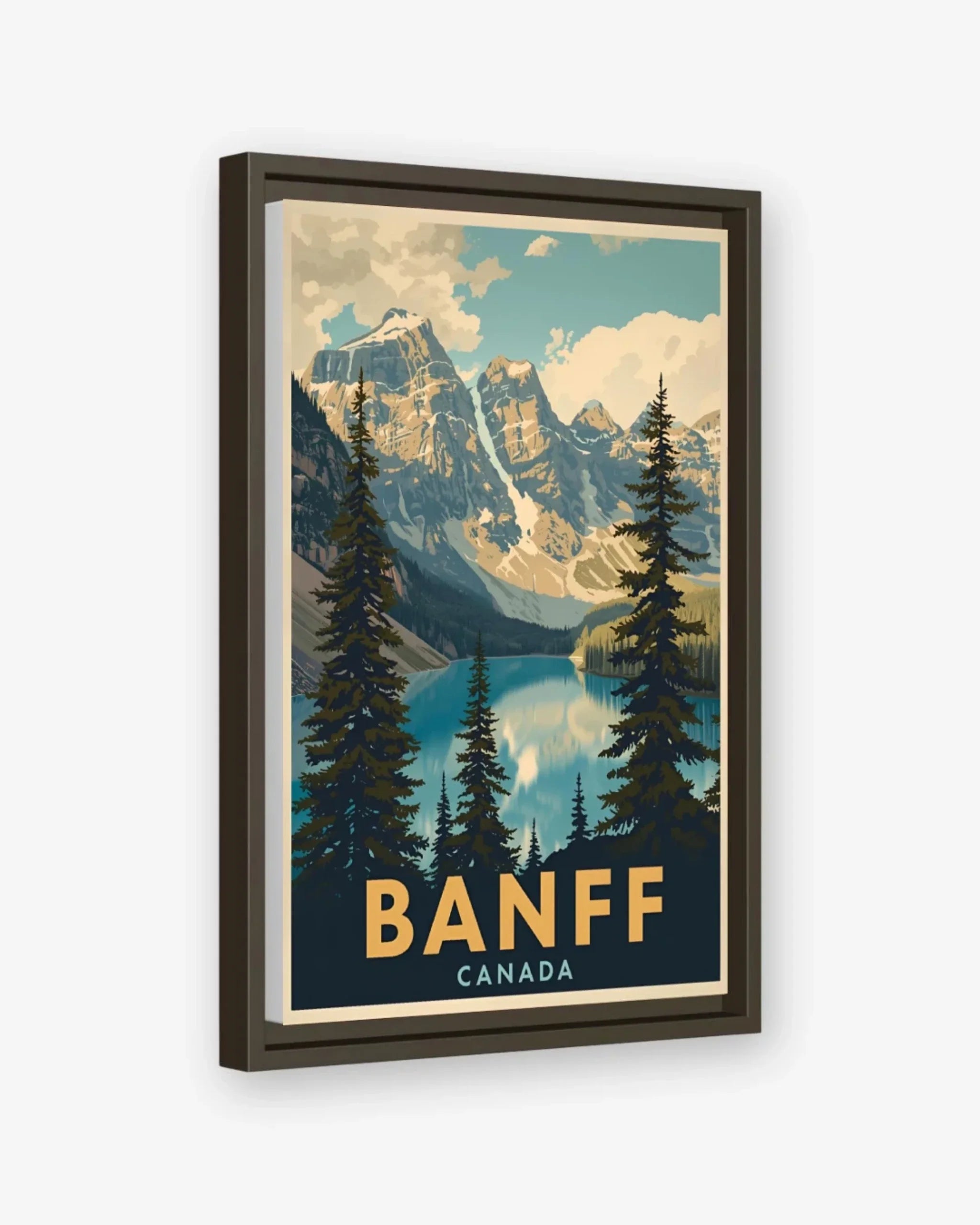 Banff Moraine Lake, Canada Canvas Espresso Frame Nomad Haus