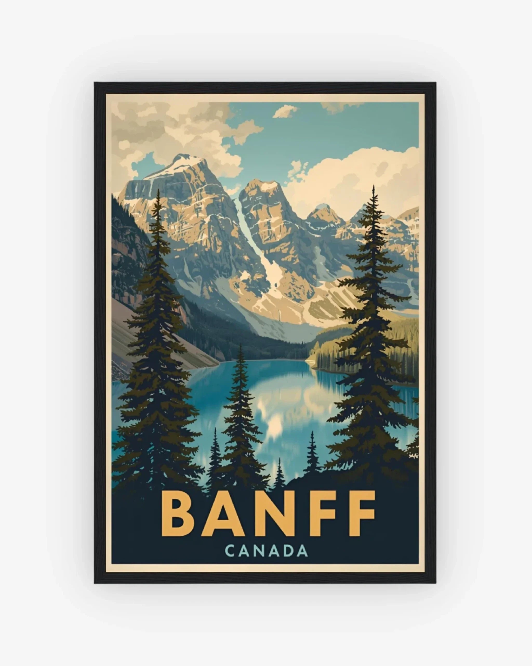 Banff Moraine Lake, Canada Poster Black Frame Nomad Haus