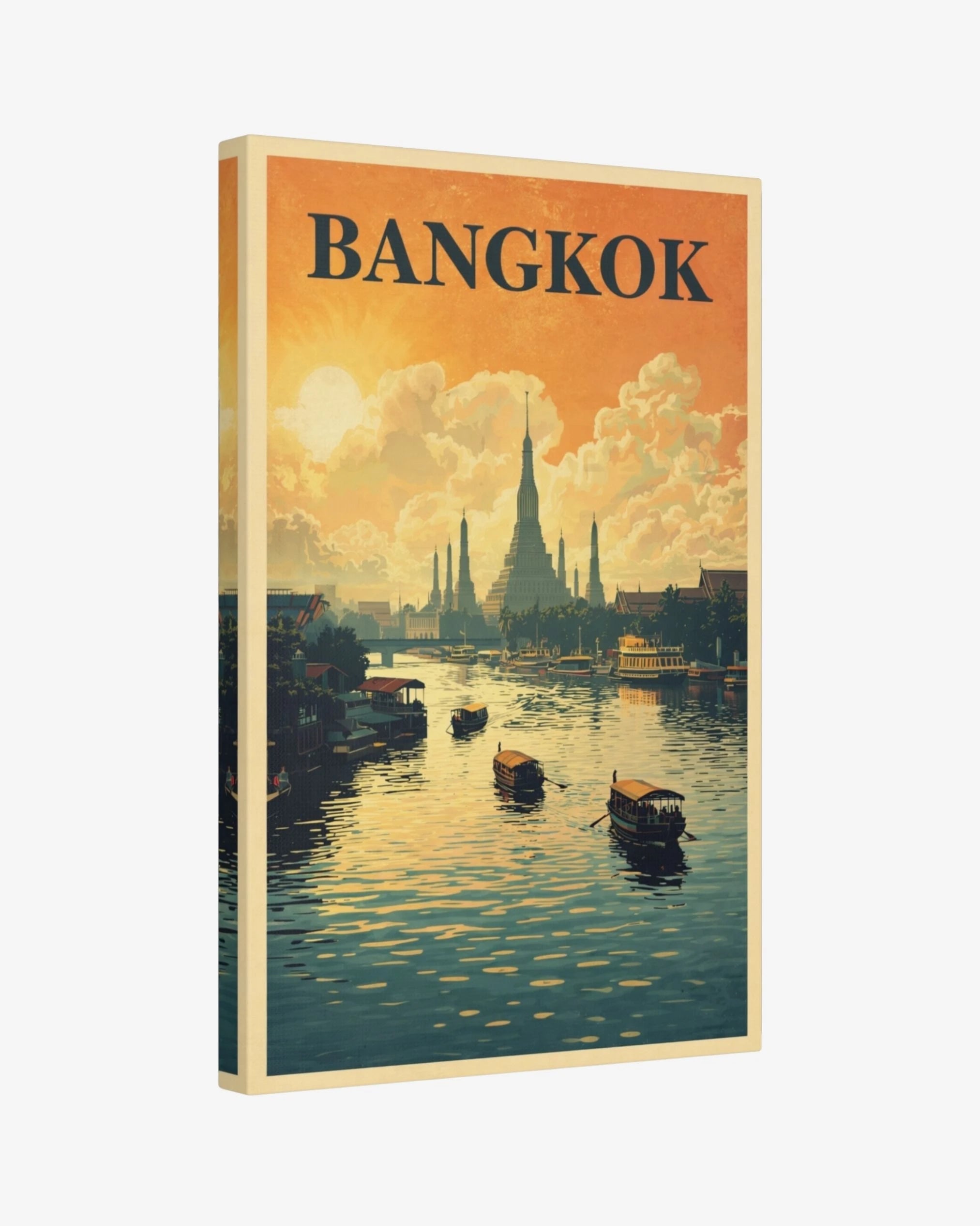 Bangkok travel poster canvas