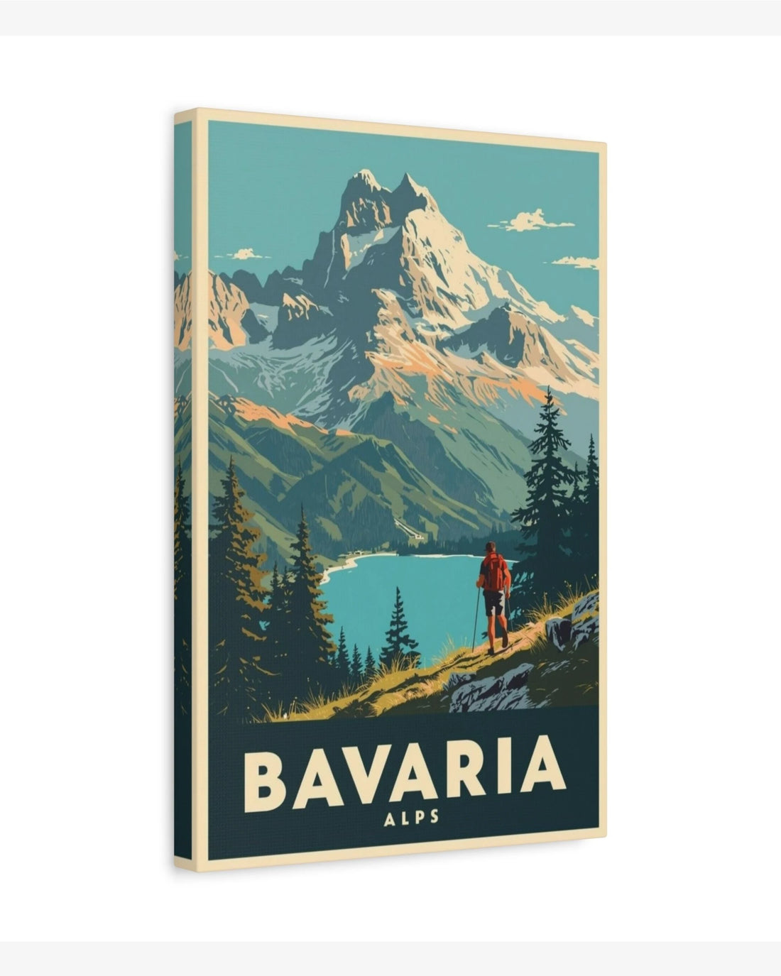 Bavaria Alps travel poster canvas