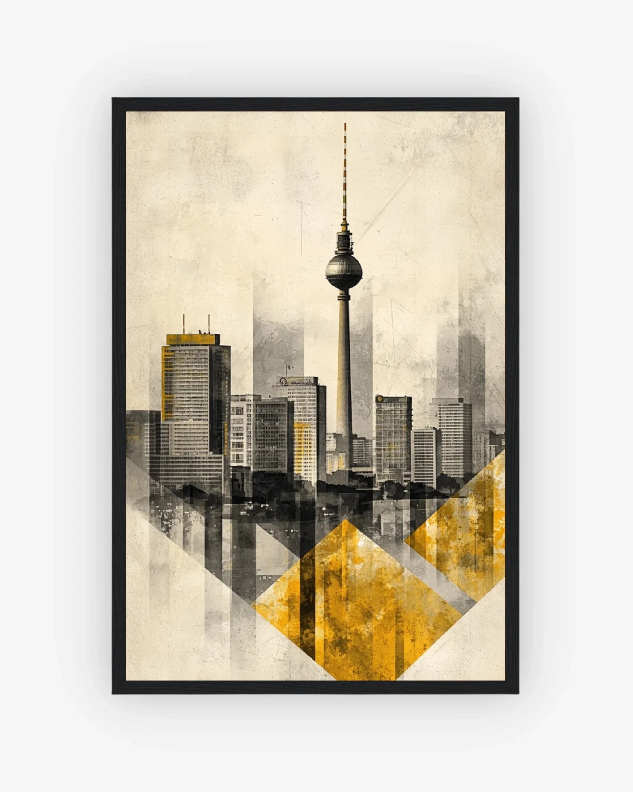Berlin Geometry Poster Black Frame Nomad Haus
