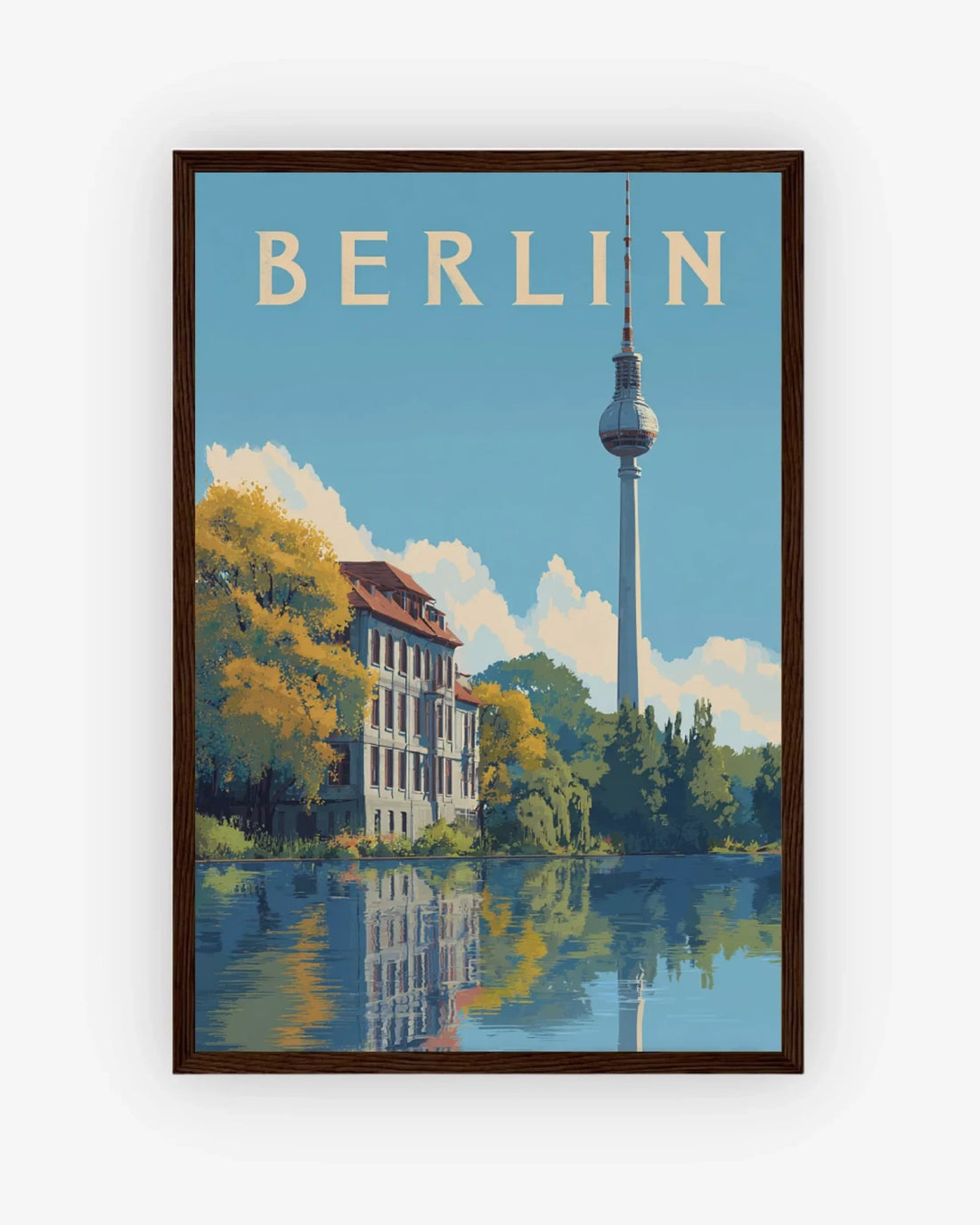 Berlin, Germany Poster Dark Wood Frame Nomad Haus