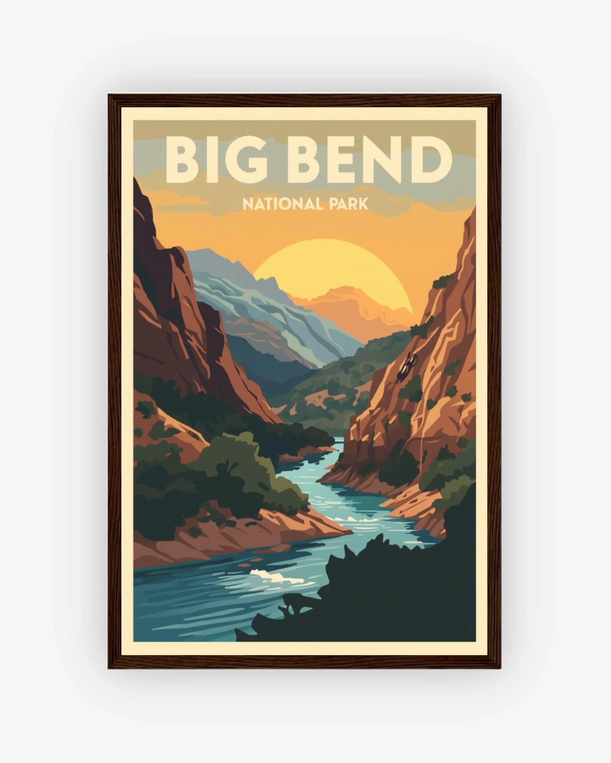 Big_Bend_National_Park_USA poster with dark wood frame