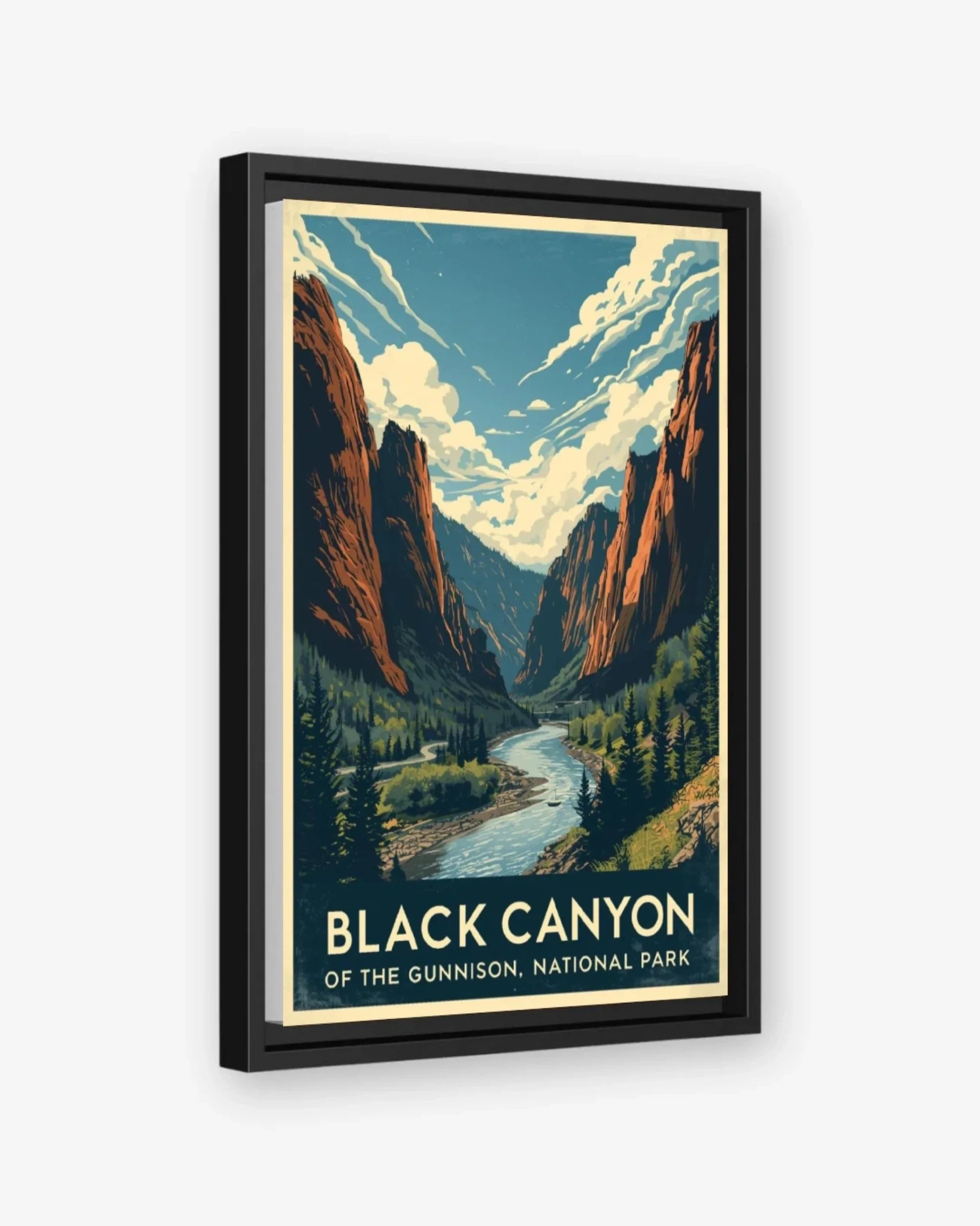 Black Canyon Of The Gunnison National Park, USA Canvas Black Frame Nomad Haus