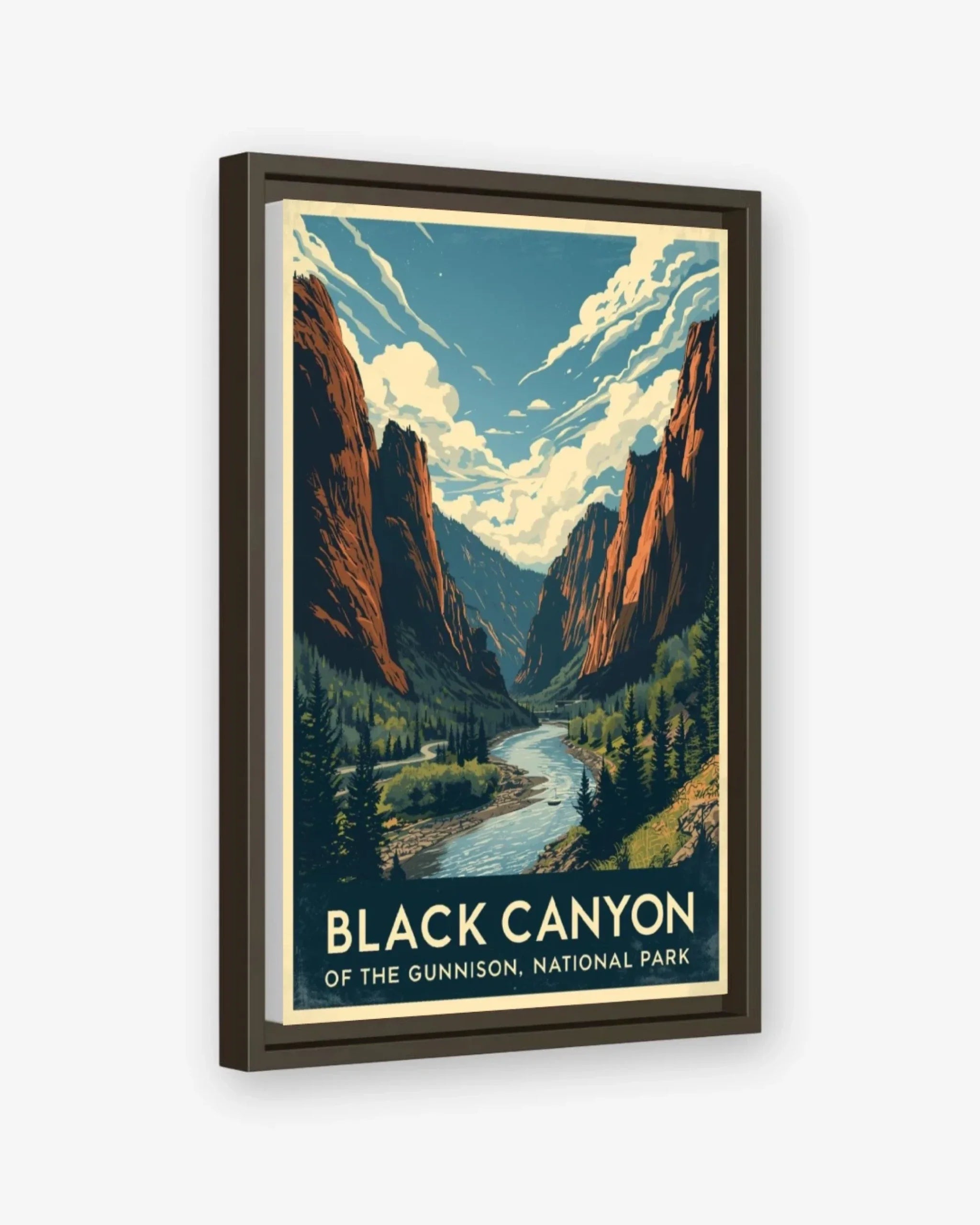 Black Canyon Of The Gunnison National Park, USA Canva Espresso Frame Nomad Haus