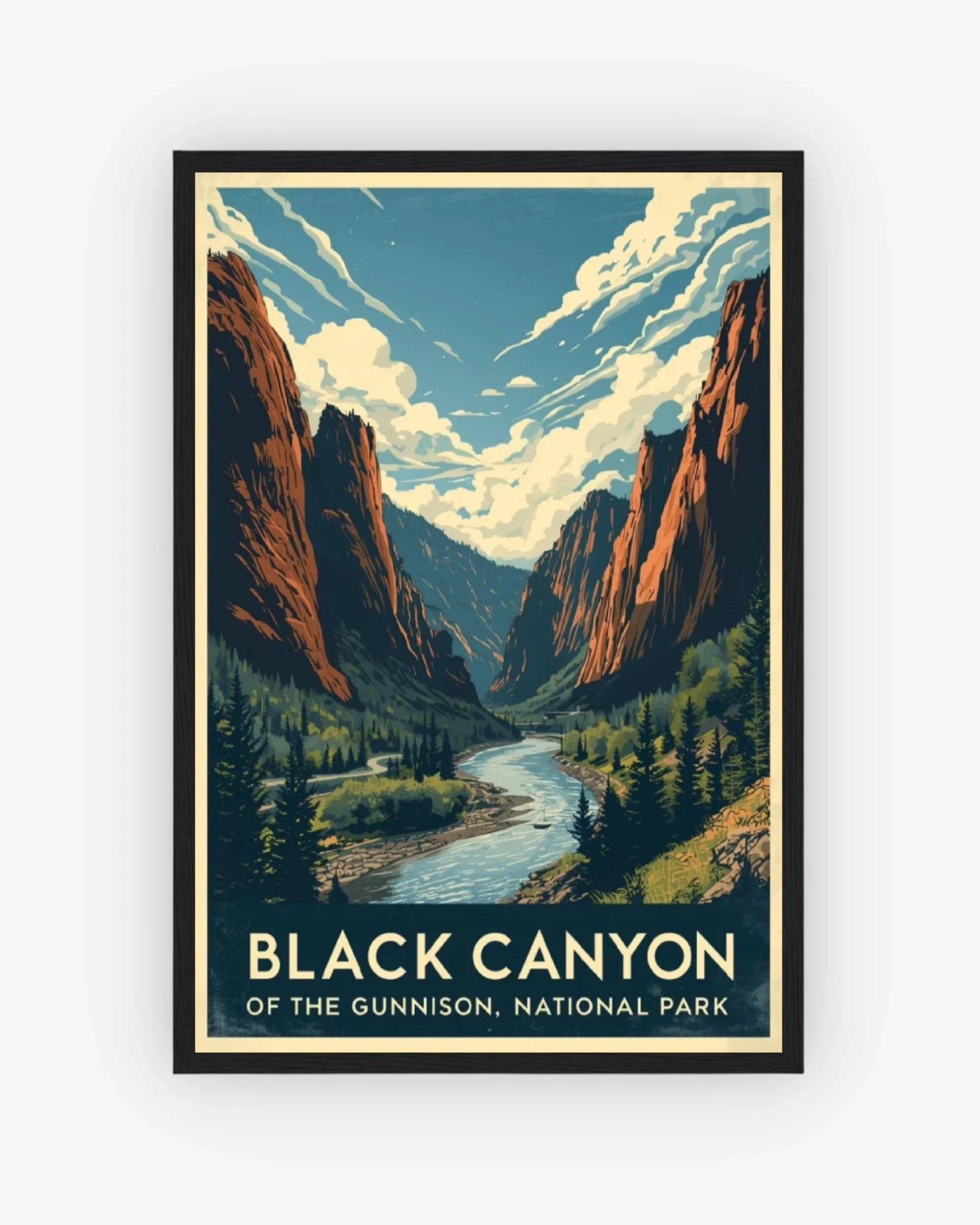 Black Canyon Of The Gunnison National Park, USA Poster Black Frame Nomad Haus
