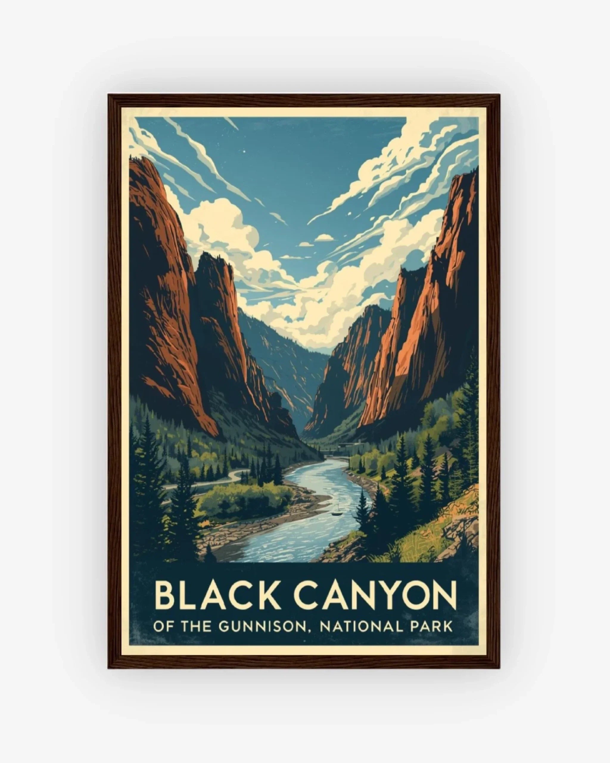 Black Canyon Of The Gunnison National Park, USA Poster Dark Wood Frame Nomad Haus