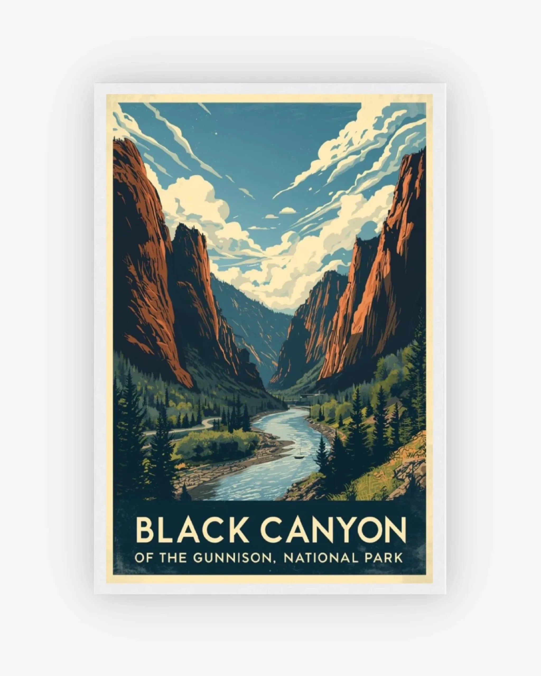 Black Canyon Of The Gunnison National Park, USA Poster White Frame Nomad Haus