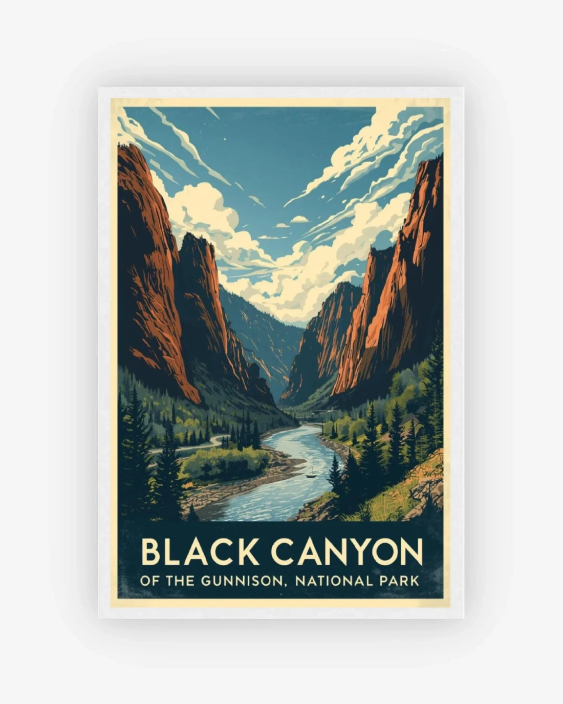 Black Canyon Of The Gunnison National Park, USA Poster White Frame Nomad Haus