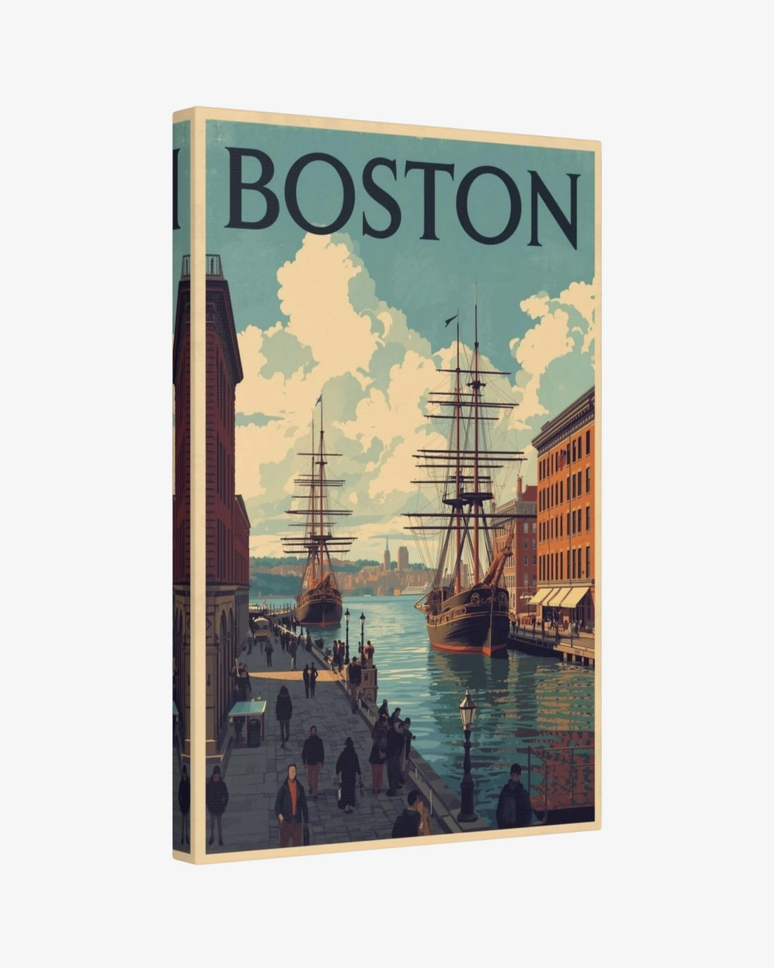 Boston travel poster canvas