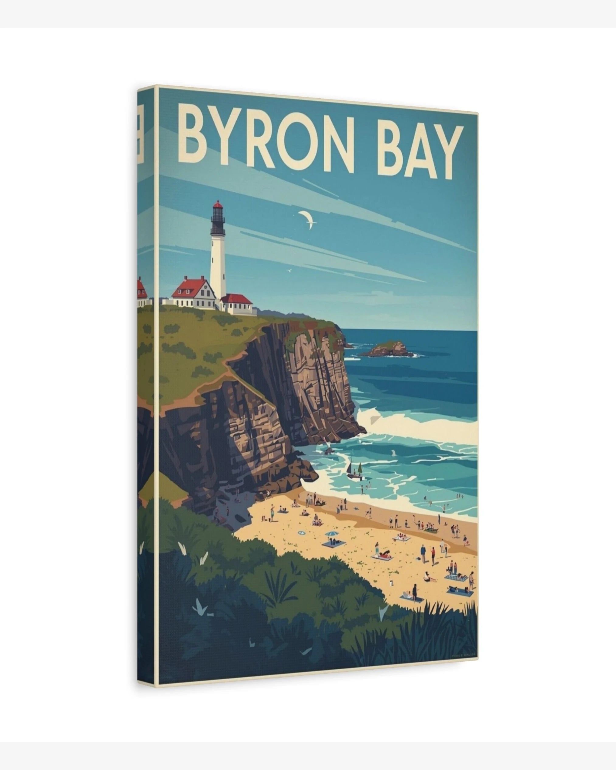 Byron Bay travel poster canvas
