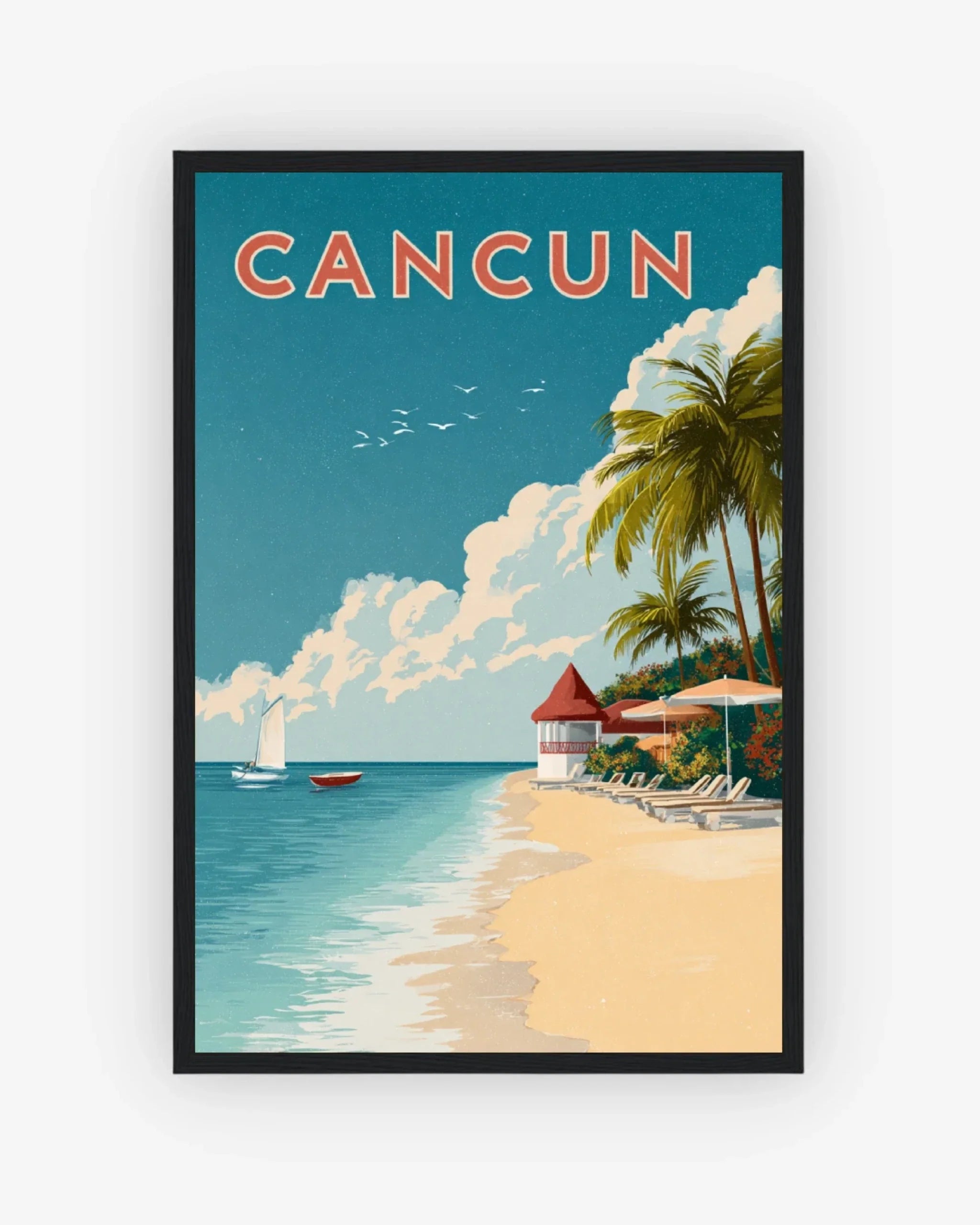 Cancún, Mexico Poster Black Frame Nomad Haus