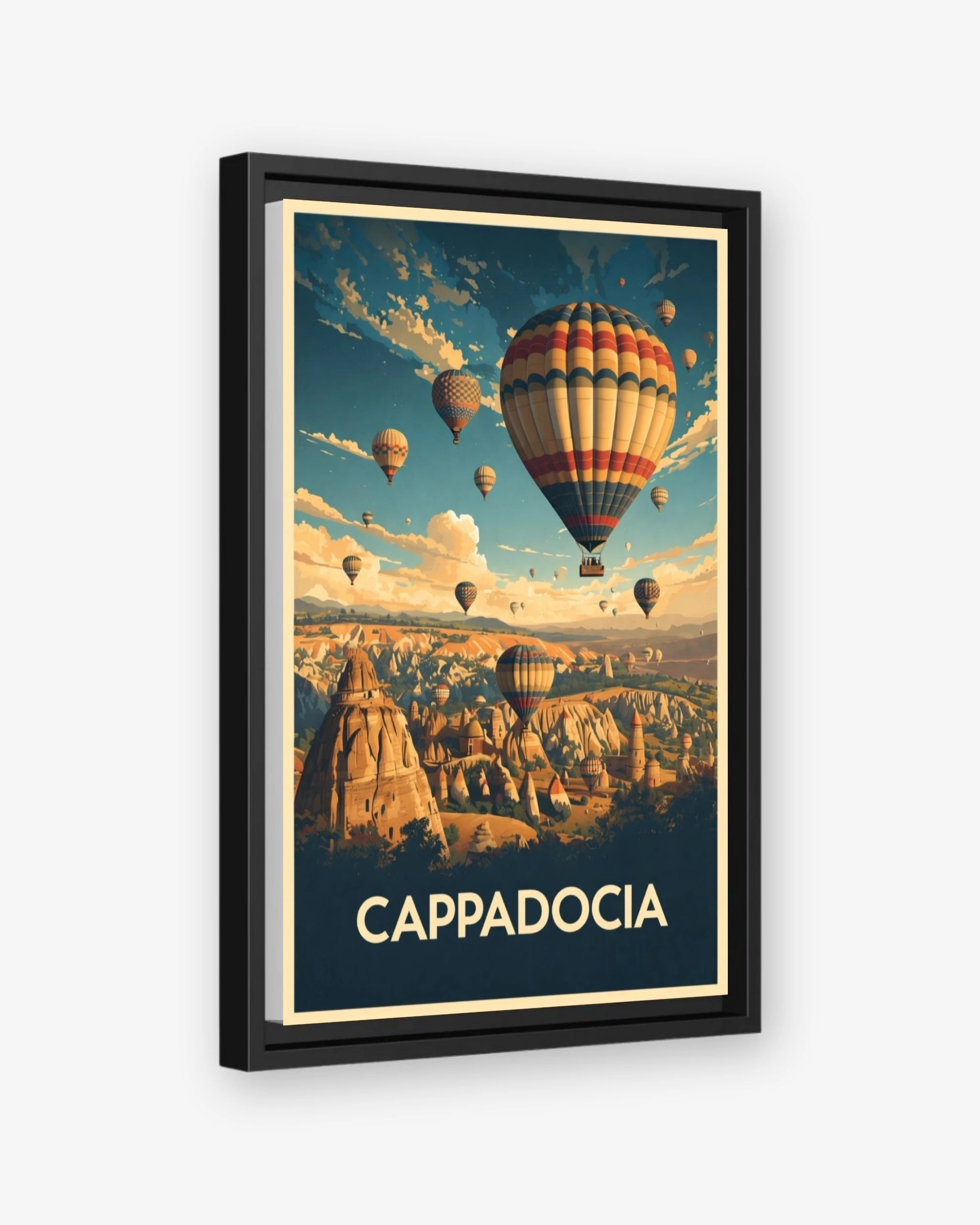 Cappadocia travel poster black framed canvas