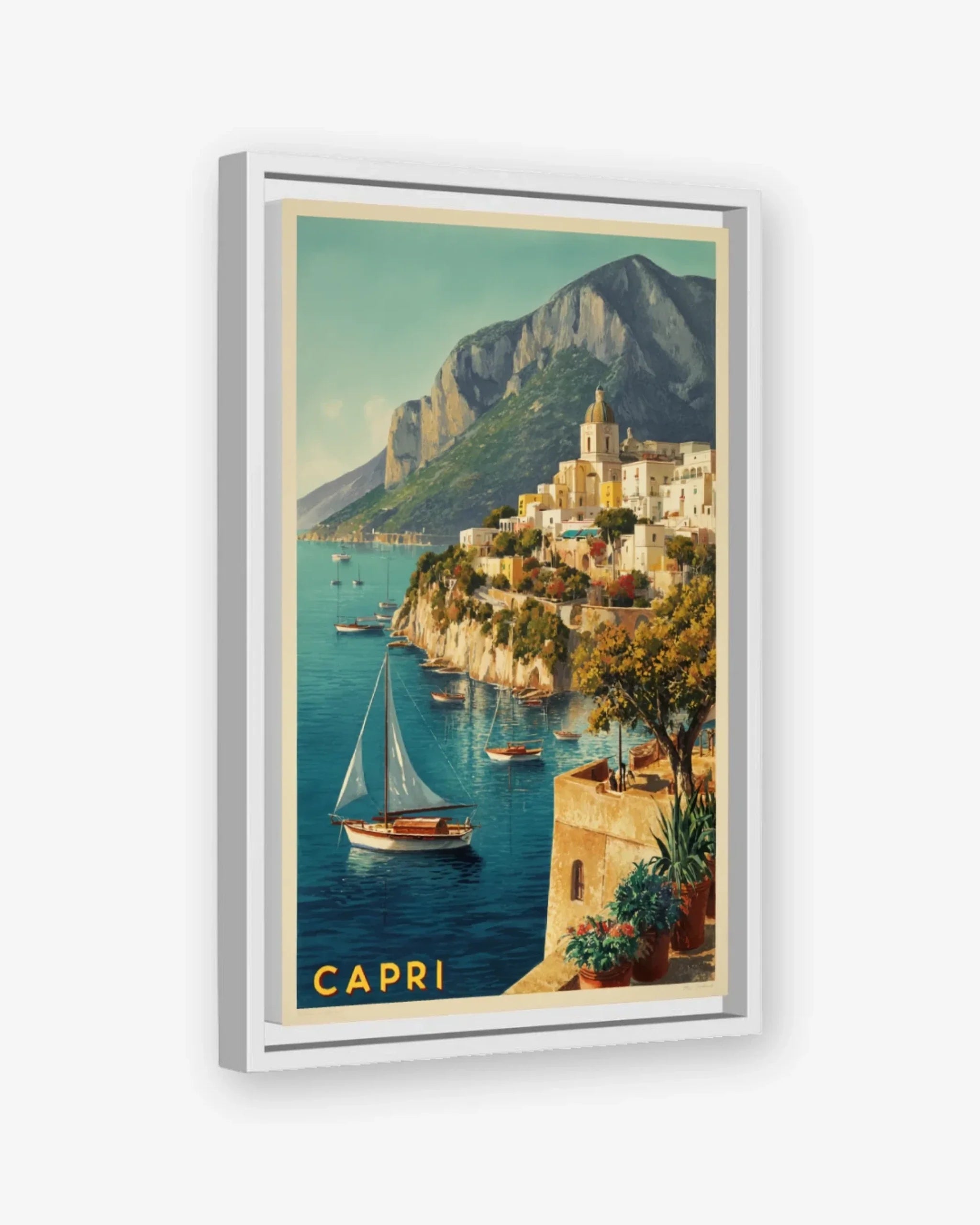 Capri Marina Grande, Italy Canvas White Frame Nomad Haus